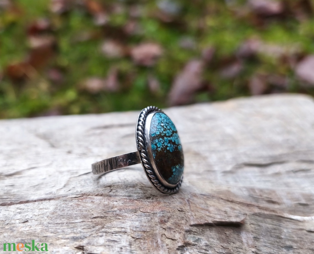 Ezüst Türkiz gyűrű - ékszer - gyűrű - szoliter gyűrű - Meska.hu
