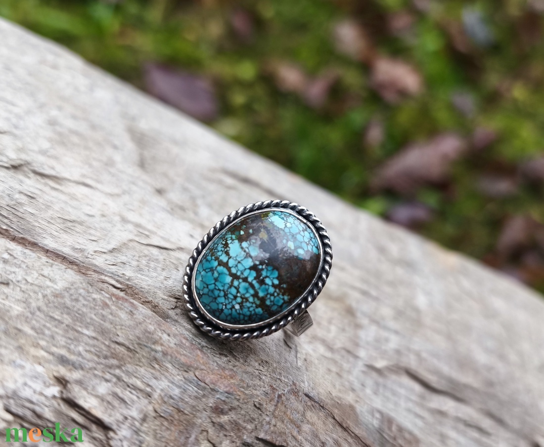 Ezüst Türkiz gyűrű - ékszer - gyűrű - szoliter gyűrű - Meska.hu