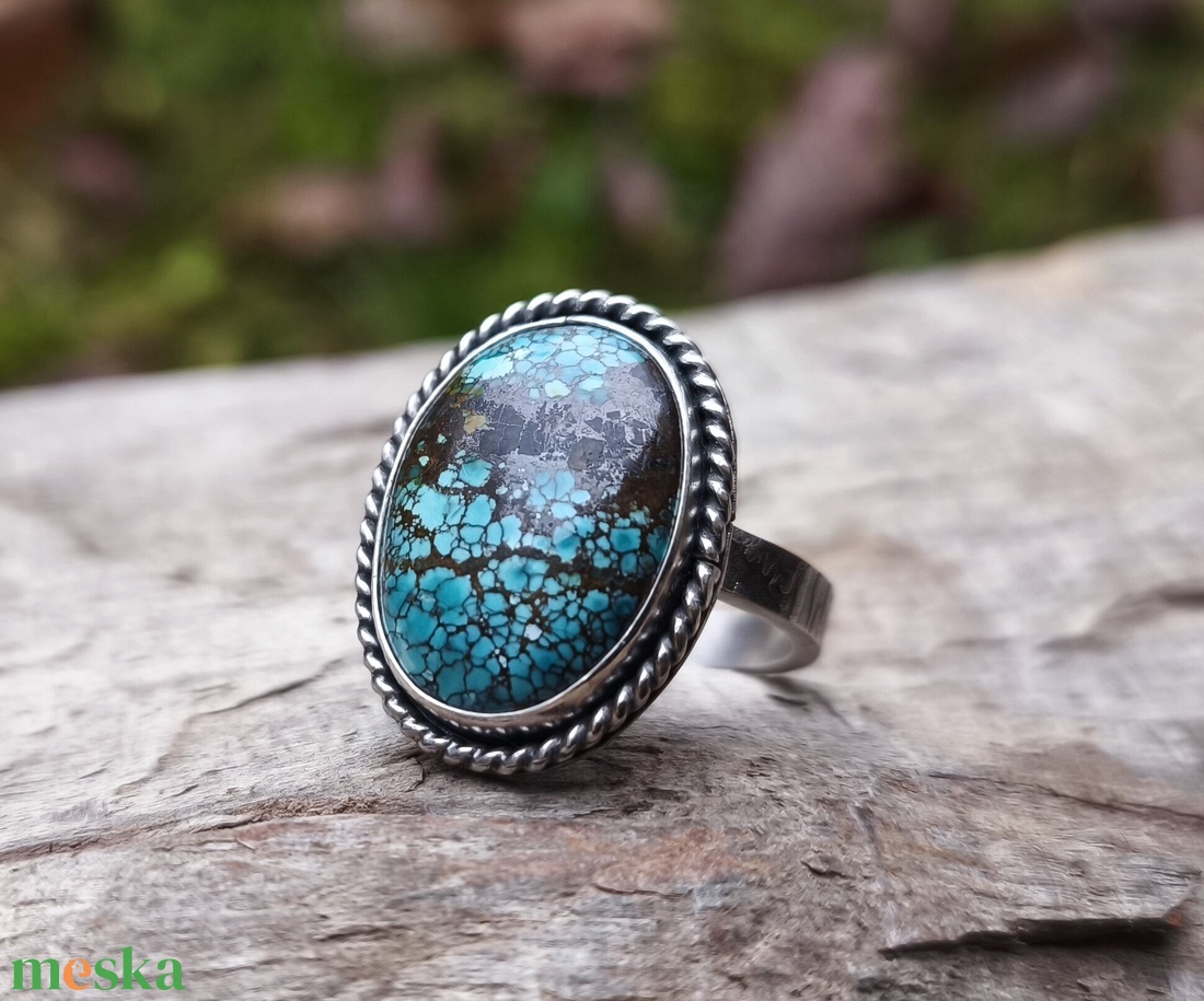 Ezüst Türkiz gyűrű - ékszer - gyűrű - szoliter gyűrű - Meska.hu