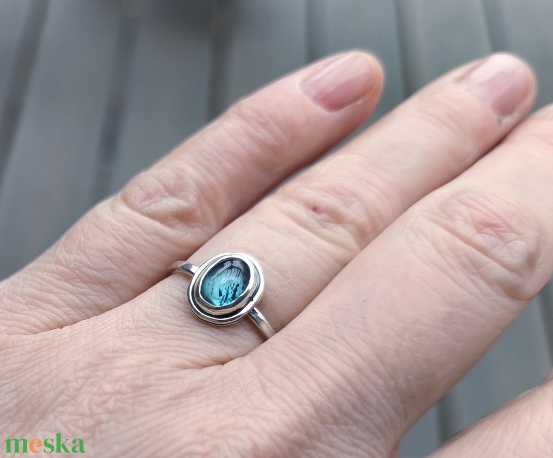 Ezüst Kianit gyűrű - ékszer - gyűrű - szoliter gyűrű - Meska.hu