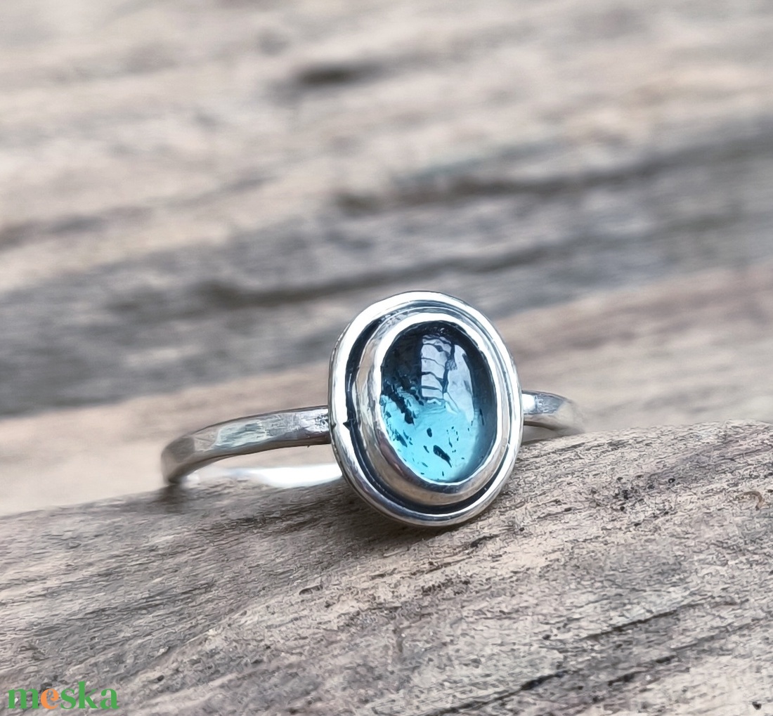 Ezüst Kianit gyűrű - ékszer - gyűrű - szoliter gyűrű - Meska.hu