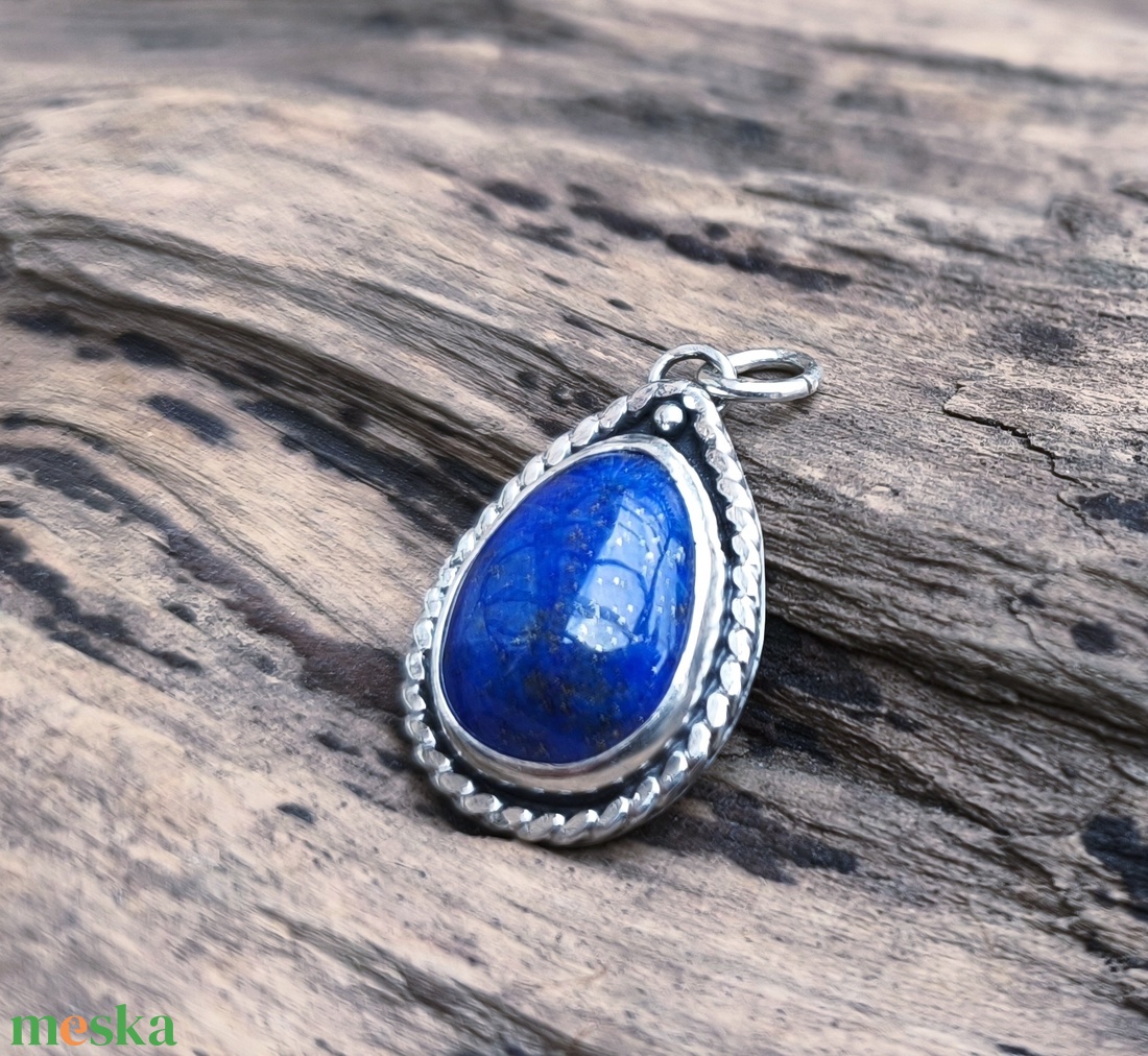 Ezüst Lápisz Lazuli medál - ékszer - nyaklánc - medál - Meska.hu