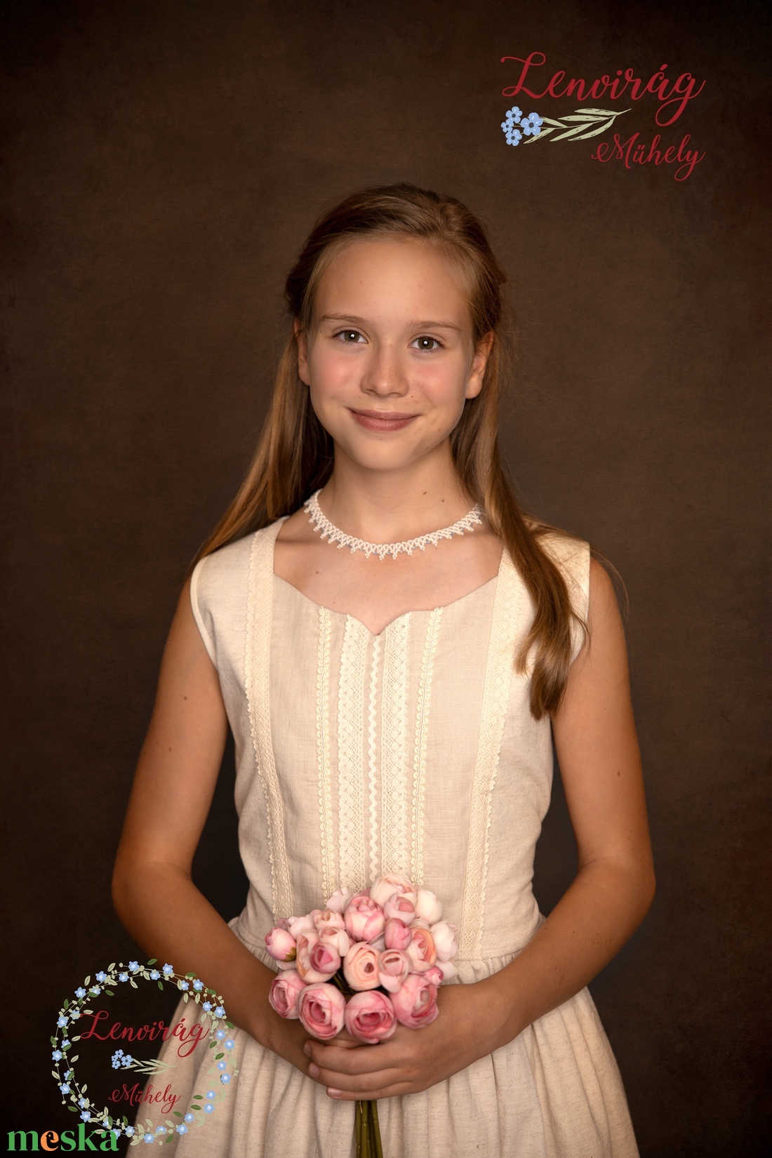 Lenvászon ruha  - ruha & divat - babaruha & gyerekruha - ruha - Meska.hu