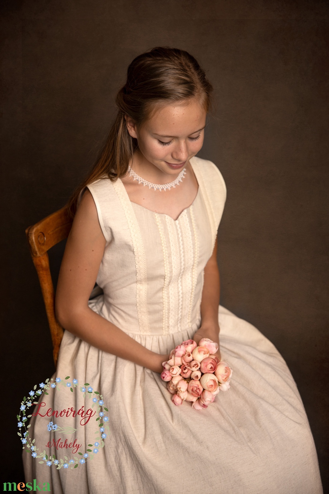 Lenvászon ruha  - ruha & divat - babaruha & gyerekruha - ruha - Meska.hu