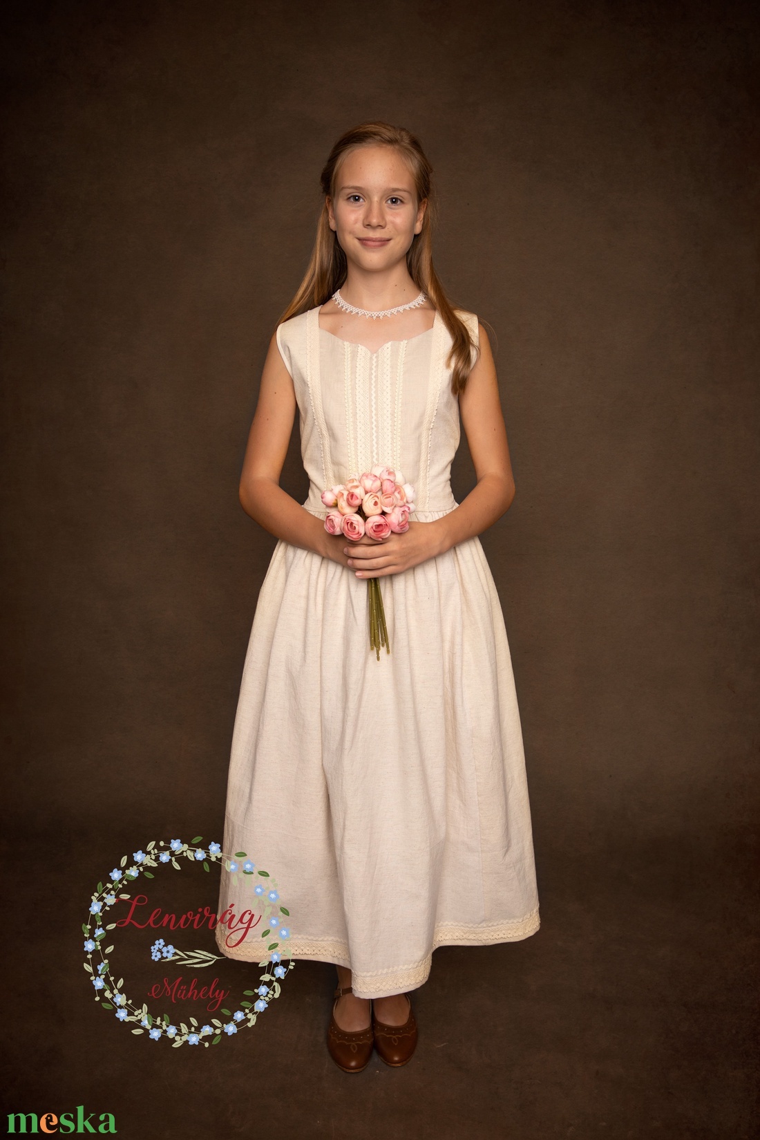 Lenvászon ruha  - ruha & divat - babaruha & gyerekruha - ruha - Meska.hu