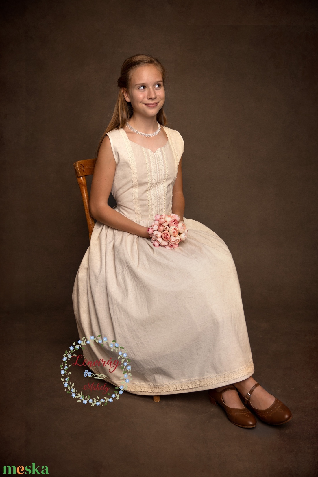 Lenvászon ruha  - ruha & divat - babaruha & gyerekruha - ruha - Meska.hu