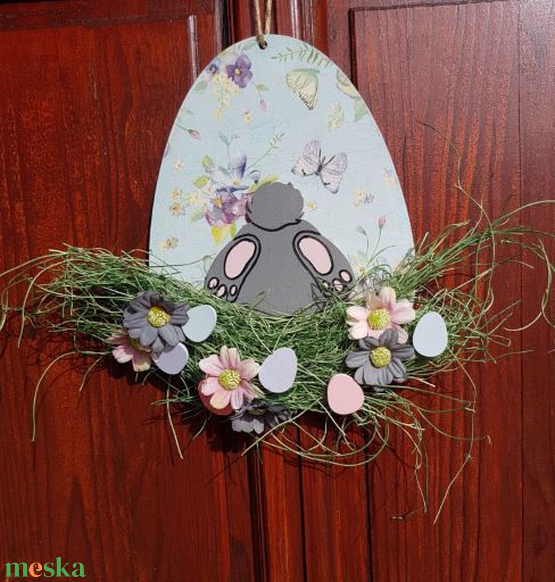 Nyuszi, nyúl hátsó, natúr, fa - kellékek & szerszámok - dekorációs kellékek - figurák - Meska.hu