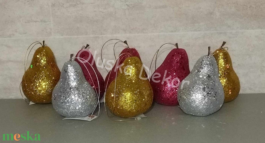 Körte, glitteres, esküvői, karácsonyi dekorációs gyümölcs, arany, ezüst, piros, 10cm - kellékek & szerszámok - dekorációs kellékek - egyéb kellékek - Meska.hu Körte, glitteres, esküvői, karácsonyi dekorációs gyümölcs, arany, ezüst, piros, 10cm - kellékek & szerszámok - dekorációs kellékek - egyéb kellékek - Meska.hu