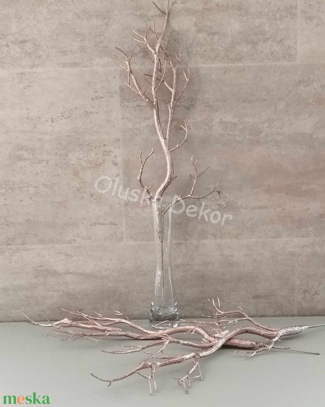 Kopasz ág, metál rosegold, karácsonyi dekorációs műnövény, 42cm - kellékek & szerszámok - dekorációs kellékek - figurák - Meska.hu Kopasz ág, metál rosegold, karácsonyi dekorációs műnövény, 42cm - kellékek & szerszámok - dekorációs kellékek - figurák - Meska.hu