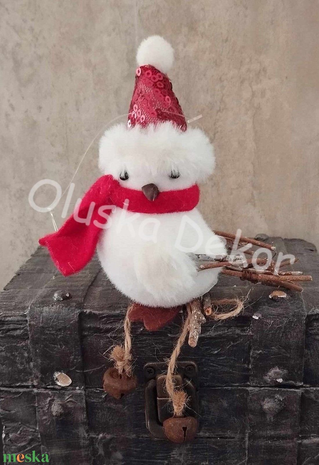 Madárka piros sapiban, karácsonyi, adventi figura, dekorációs kiegészítő, 12cm - kellékek & szerszámok - dekorációs kellékek - figurák - Meska.hu Madárka piros sapiban, karácsonyi, adventi figura, dekorációs kiegészítő, 12cm - kellékek & szerszámok - dekorációs kellékek - figurák - Meska.hu