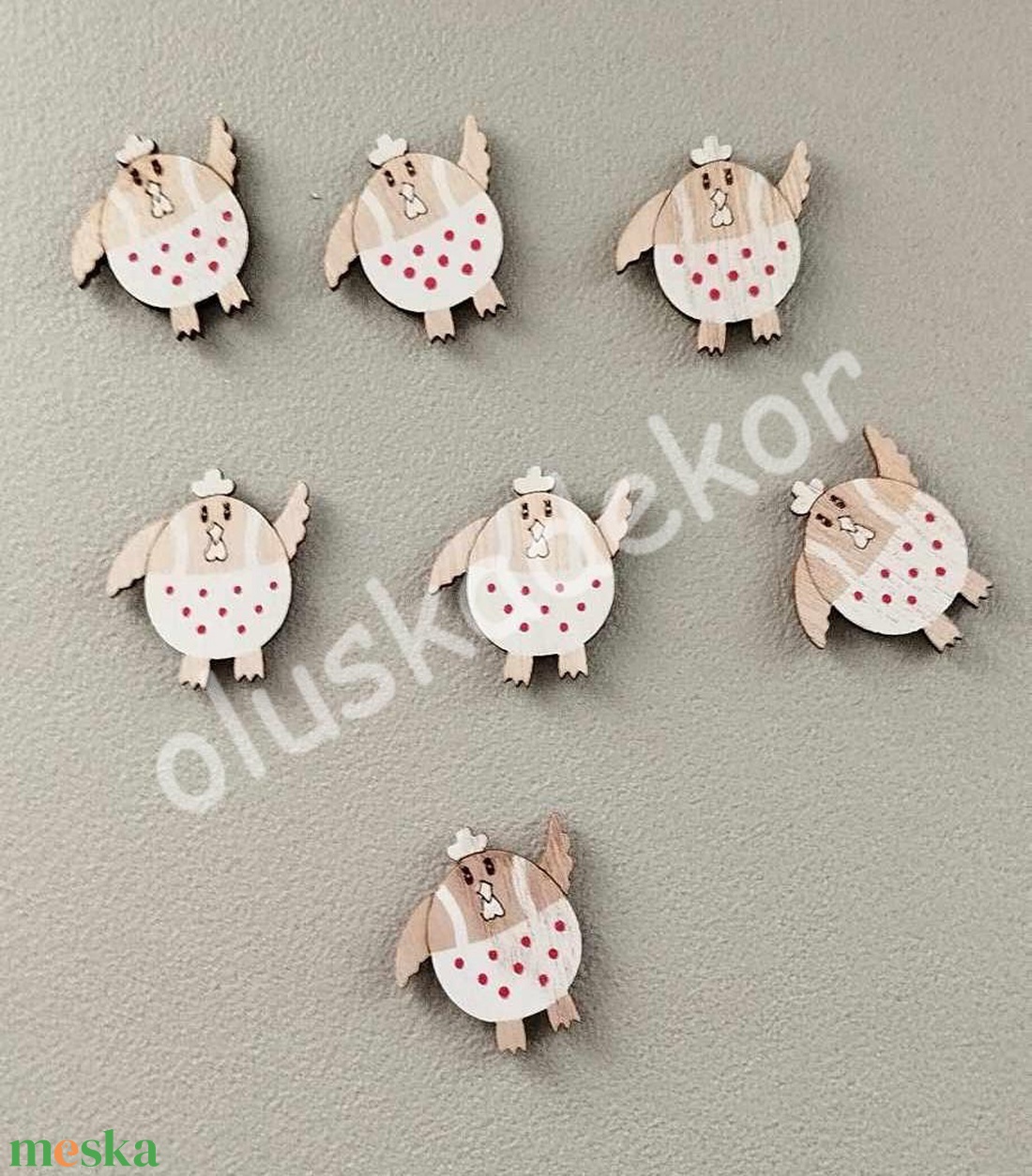 Csibené és csibefi, öntapadós fafigura - kellékek & szerszámok - dekorációs kellékek - egyéb kellékek - Meska.hu