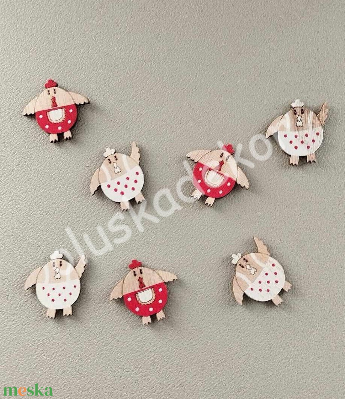 Csibené és csibefi, öntapadós fafigura - kellékek & szerszámok - dekorációs kellékek - egyéb kellékek - Meska.hu