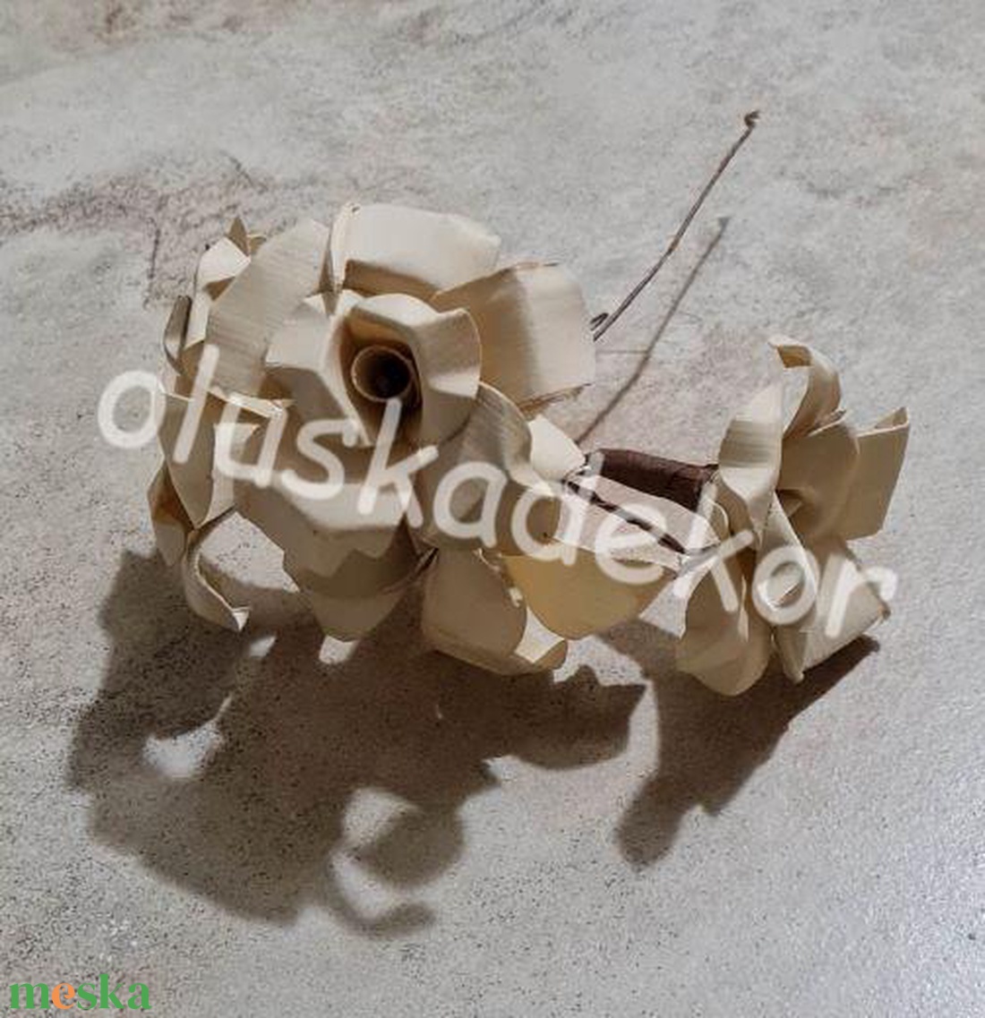 Pálma rózsa, Pálmarózsa, 2 féle havas-fehér, fehérített  - kellékek & szerszámok - dekorációs kellékek - egyéb kellékek - Meska.hu