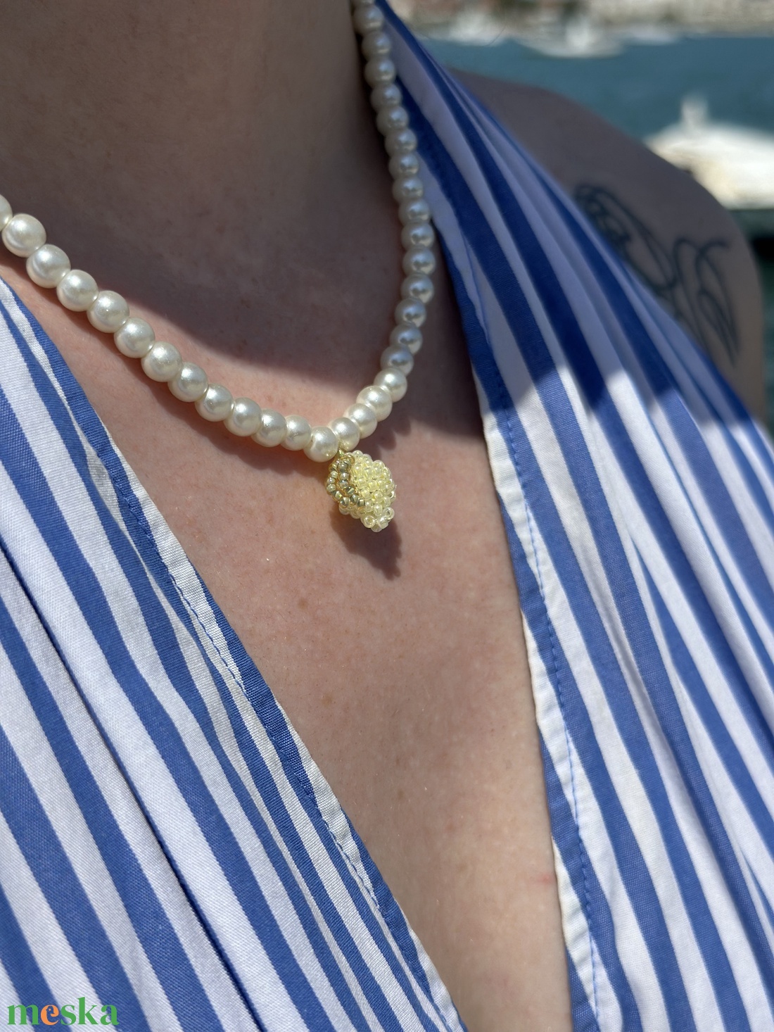 Pearl- Lemon nyaklánc - ékszer - nyaklánc - gyöngyös nyaklánc - Meska.hu