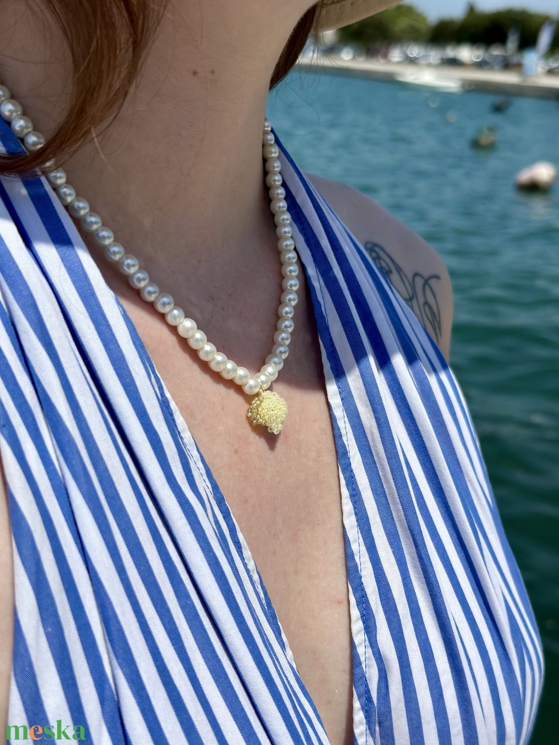 Pearl- Lemon nyaklánc - ékszer - nyaklánc - gyöngyös nyaklánc - Meska.hu