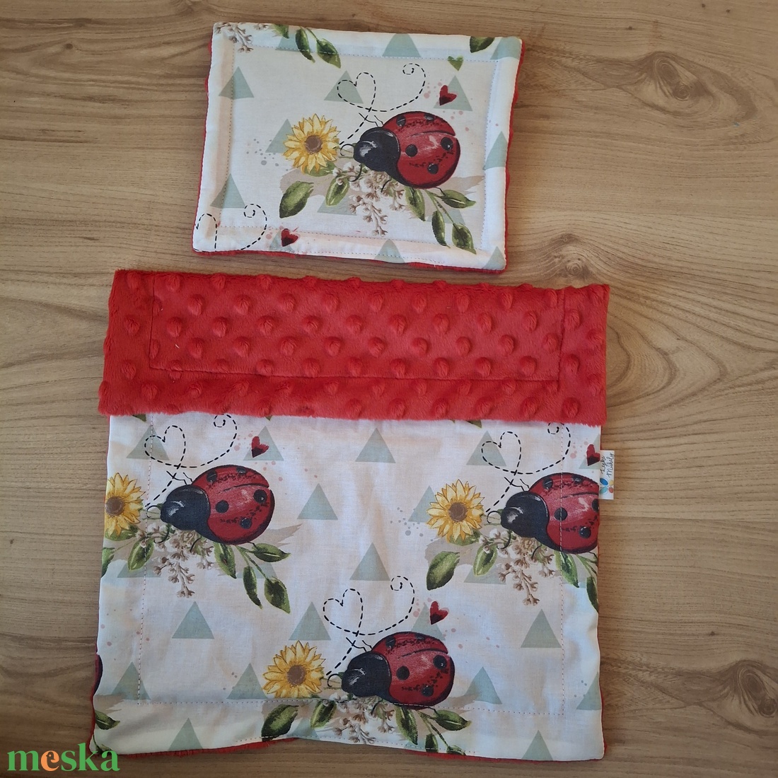 Játék ágynemű szett, katicás - játék & sport - baba & babaház - játékbaba, babakellék - Meska.hu