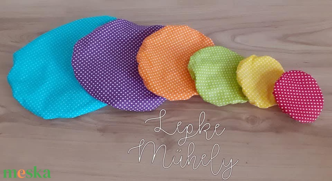 Edényfedő szett, színes pöttyös  - otthon & életmód - konyhafelszerelés, tálalás - konyhai textil - edényfogó & edényfedő - Meska.hu