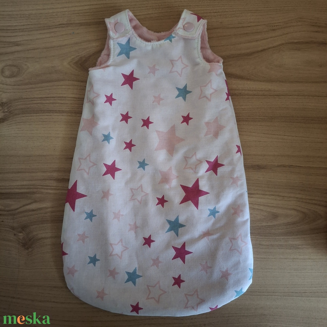 Játék baba hálózsák, rózsaszín csillagos - játék & sport - baba & babaház - babaruha, babakellék - Meska.hu