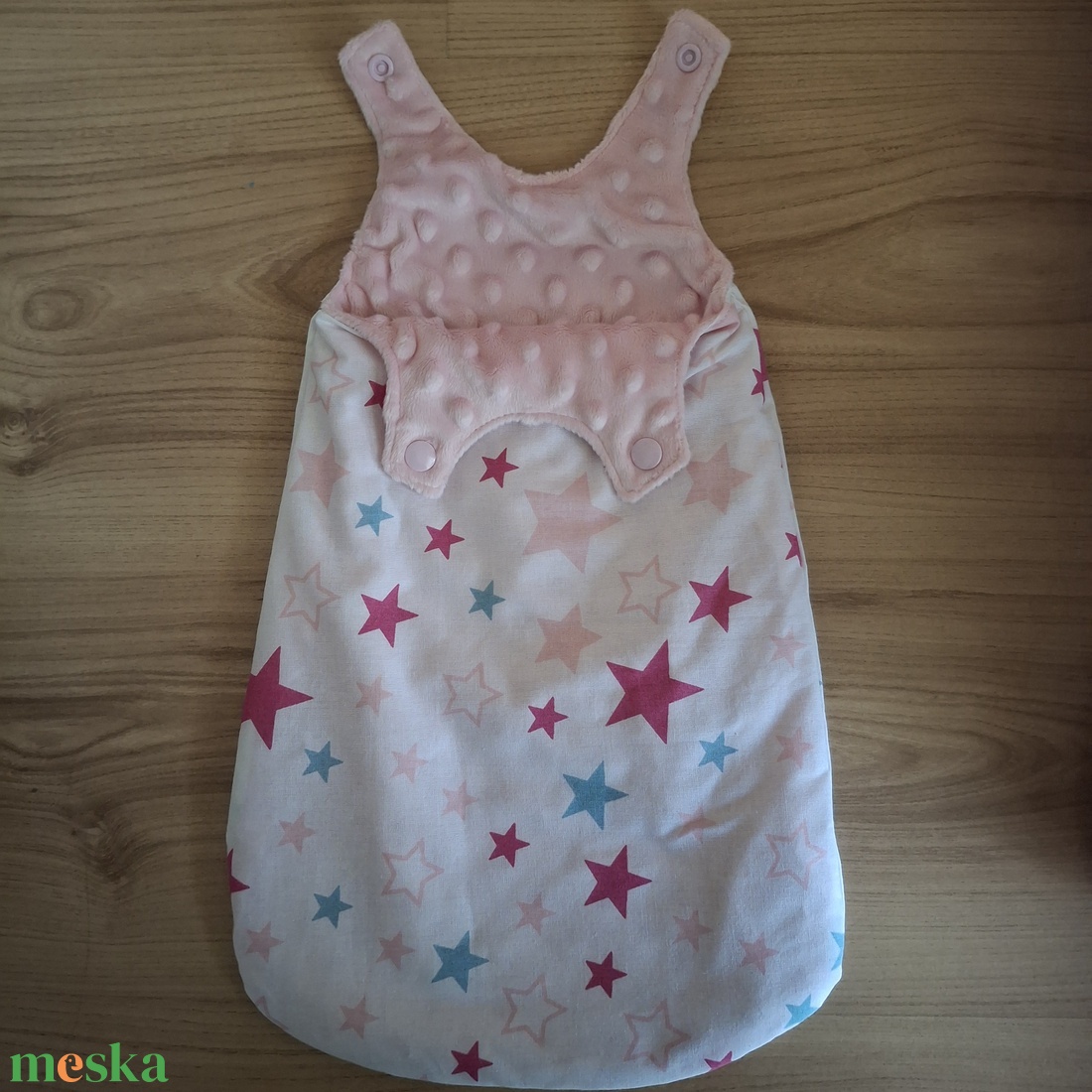 Játék baba hálózsák, rózsaszín csillagos - játék & sport - baba & babaház - babaruha, babakellék - Meska.hu