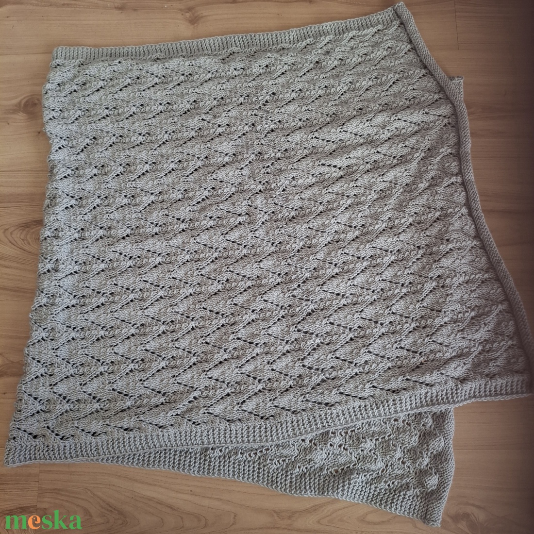 Kézzel kötött sál, szürke - ruha & divat - sál, sapka, kendő - sál - Meska.hu