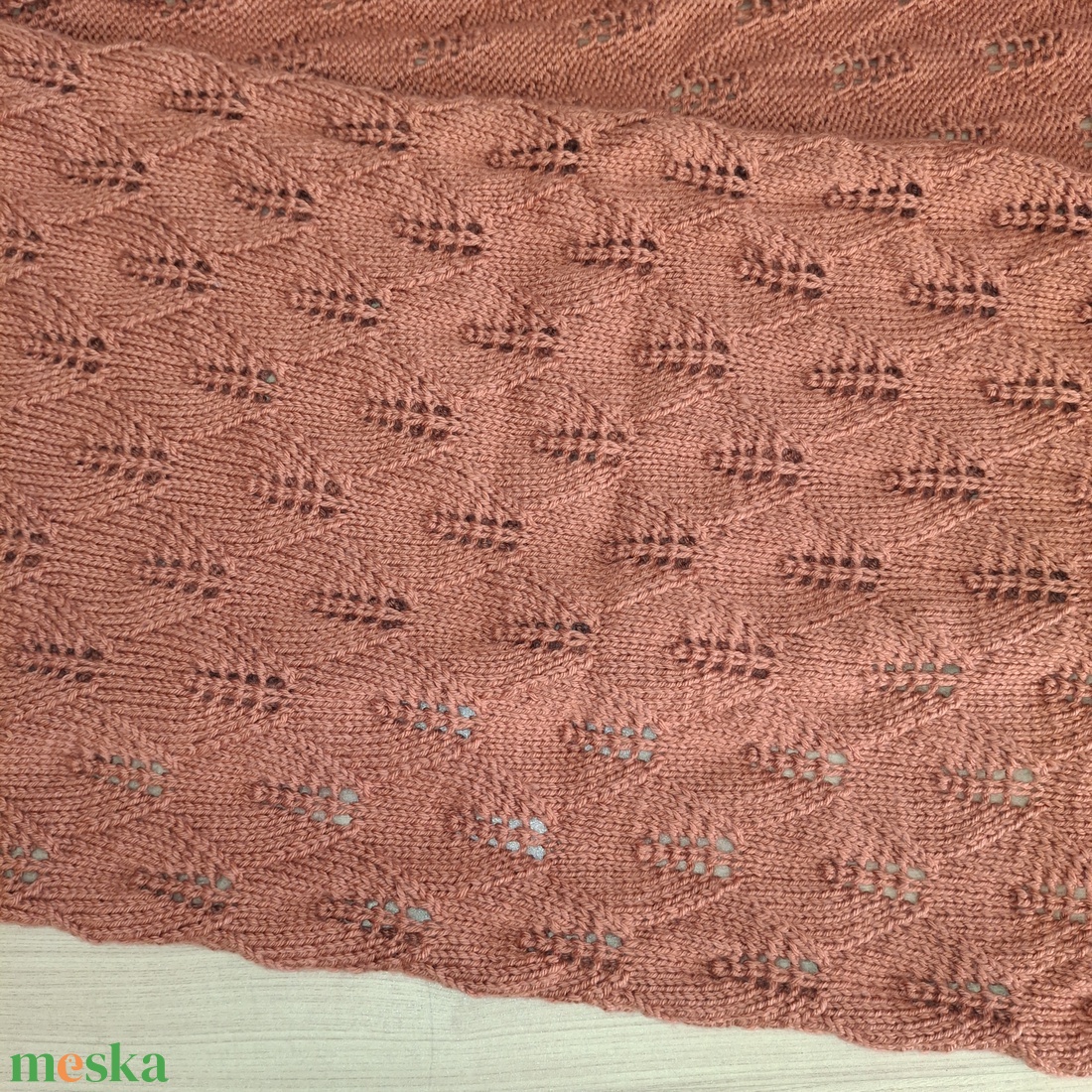 Kézzel kötött sál, rozsda színű - ruha & divat - sál, sapka, kendő - sál - Meska.hu