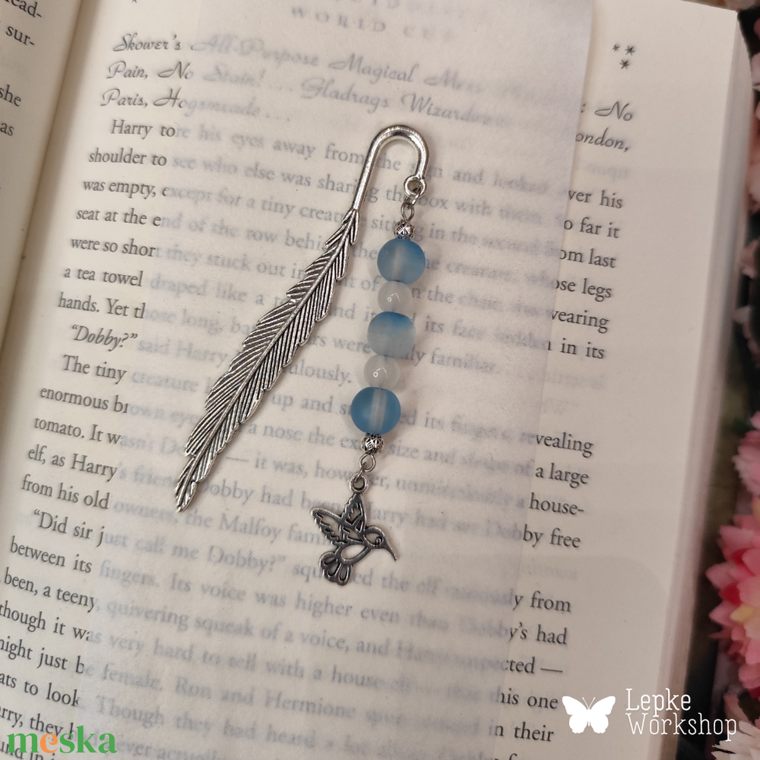 Könyvjelző kolibris függővel - könyv & zene - könyvjelző - Meska.hu