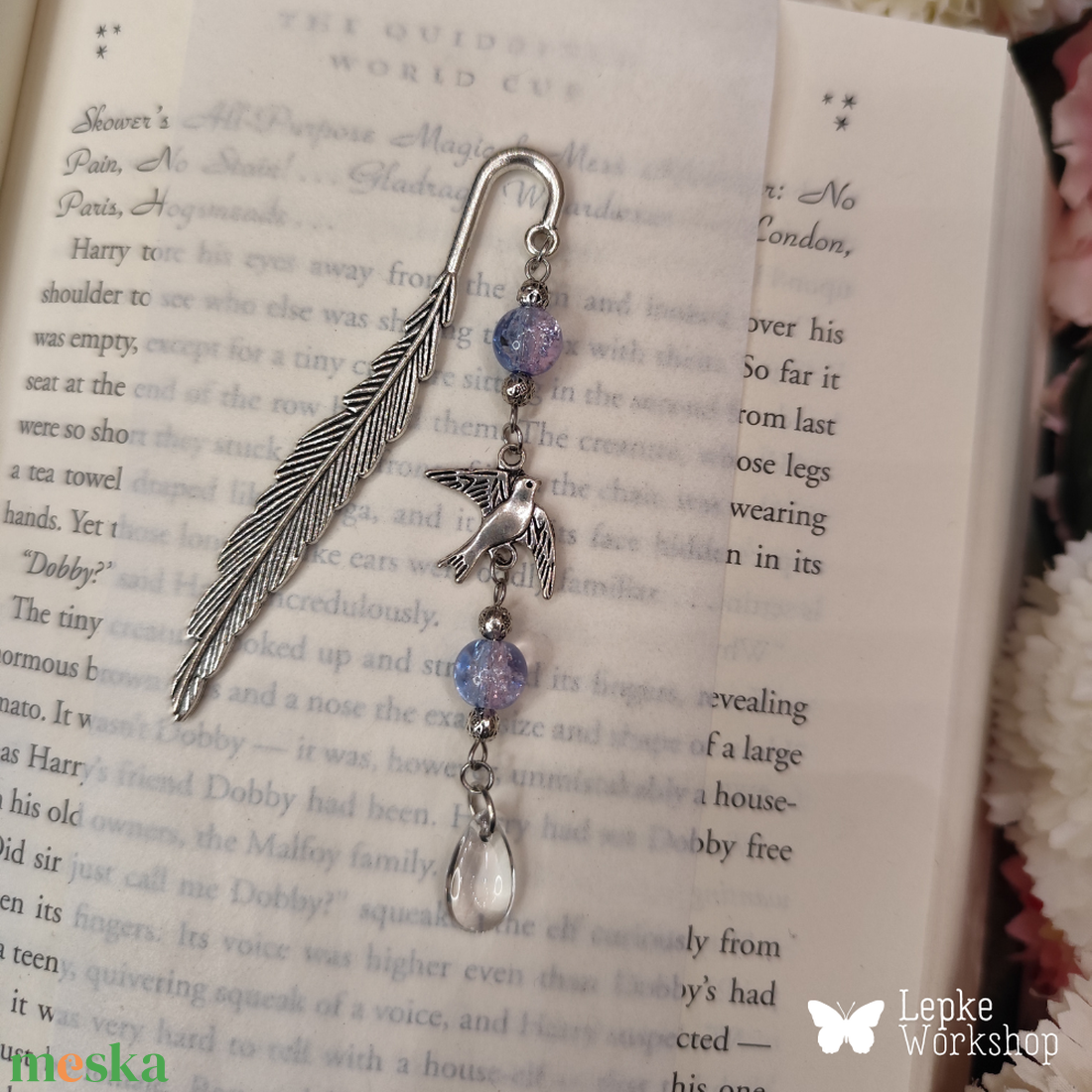 Könyvjelző madaras függővel - könyv & zene - könyvjelző - Meska.hu