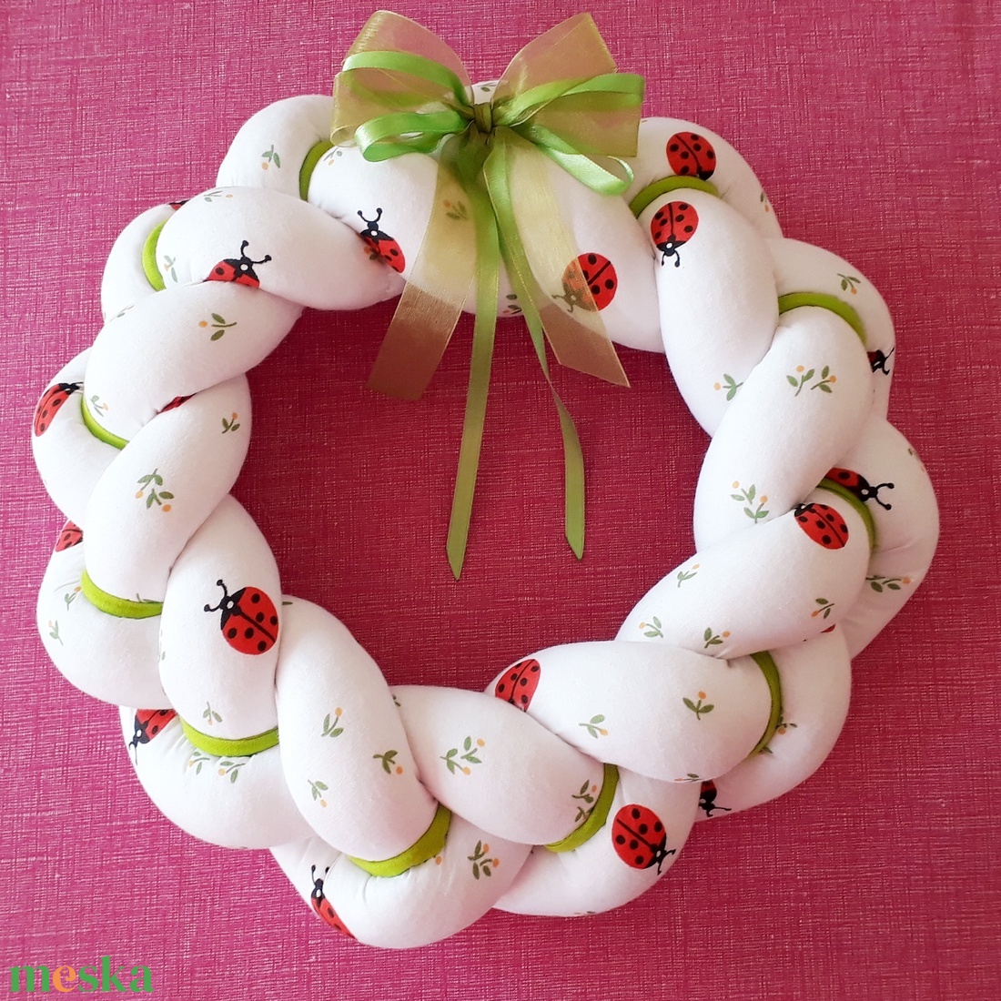 Katicás tavaszi kopogtató - otthon & életmód - dekoráció - ajtó- és ablak dekoráció - ajtódísz & kopogtató - Meska.hu