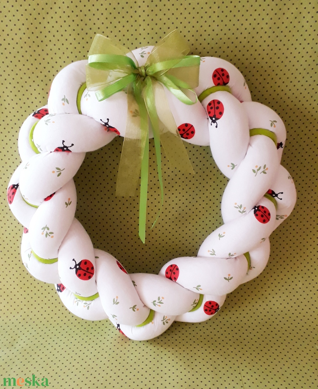 Katicás tavaszi kopogtató - otthon & életmód - dekoráció - ajtó- és ablak dekoráció - ajtódísz & kopogtató - Meska.hu