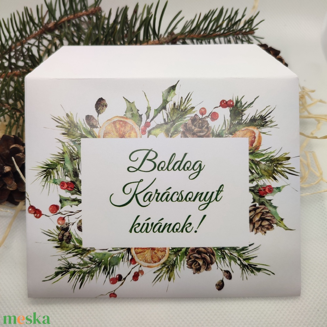 Karácsonyi mintás virágmagos miniboríték, 3 - karácsony - karácsonyi ajándékozás - karácsonyi képeslap, üdvözlőlap, ajándékkísérő - Meska.hu