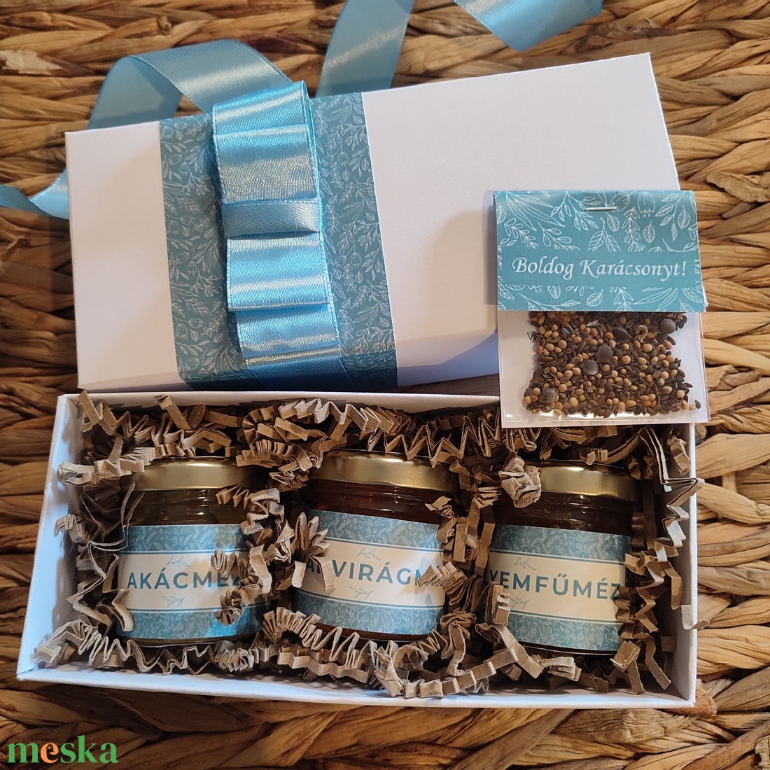 Exkluzív mézválogatás ajándékcsomag  személyre szabható - karácsony - karácsonyi ajándékozás - karácsonyi ajándékcsomagolás - Meska.hu