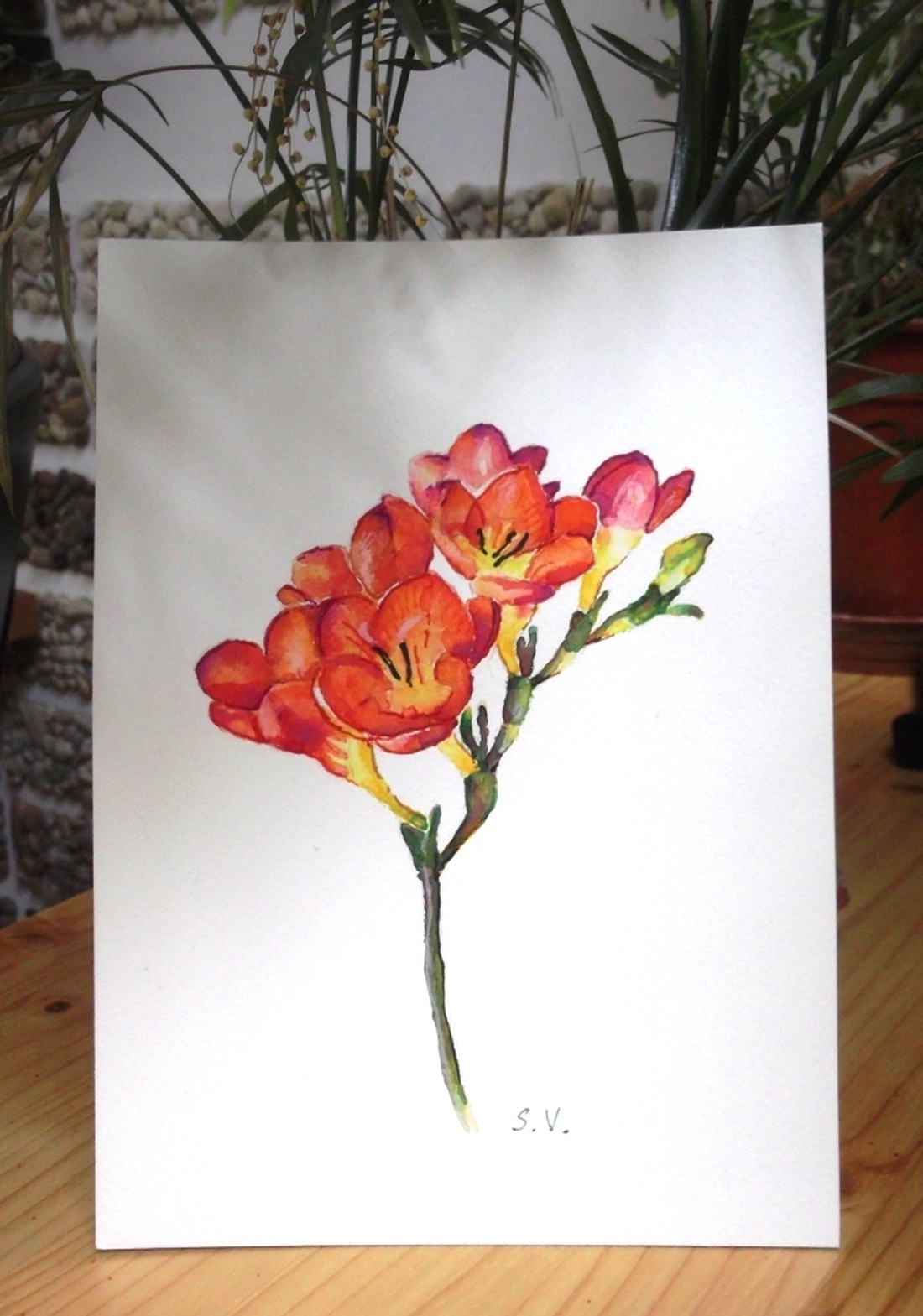 Piros frézia -  - Meska.hu