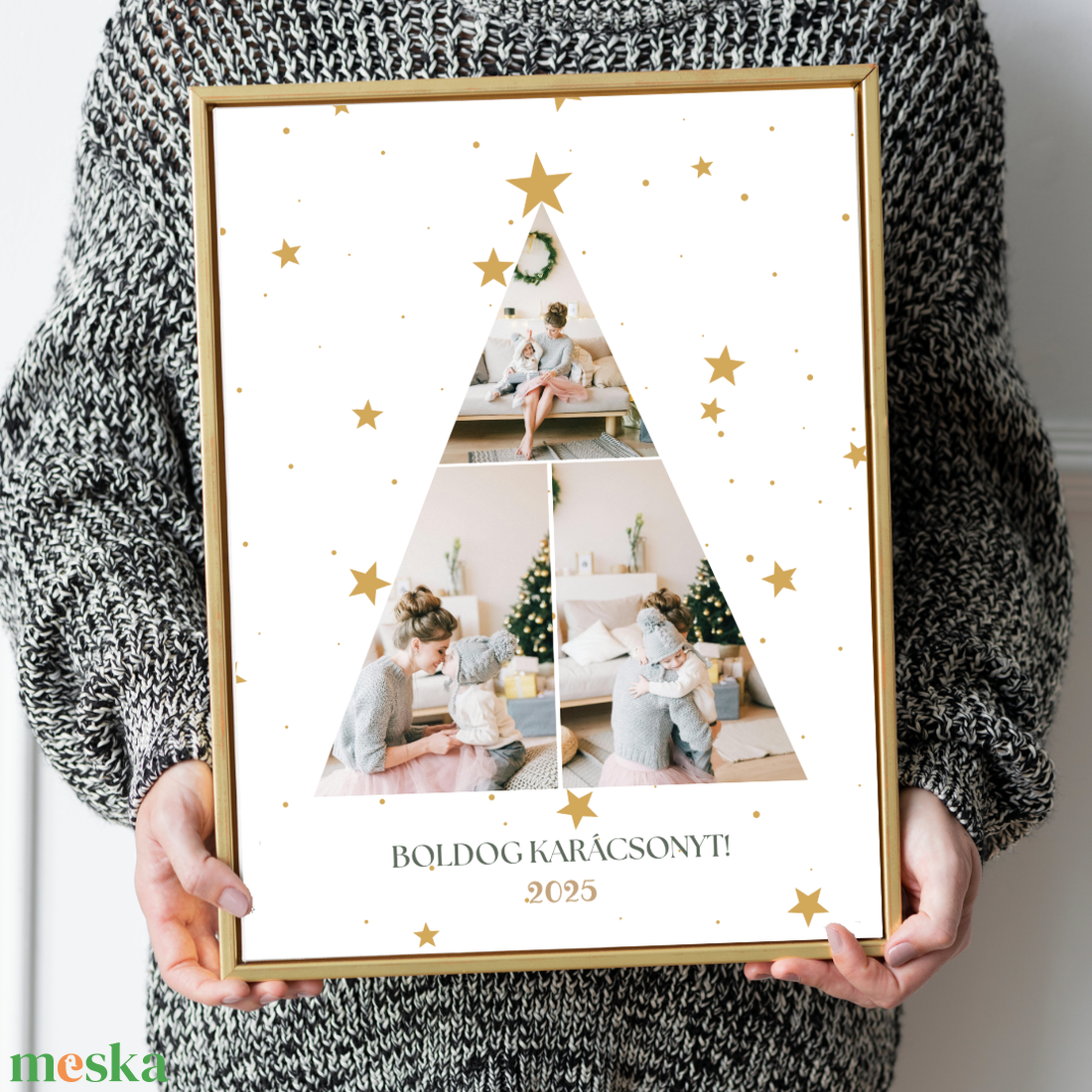 Nyomtatható fényképes karácsonyi képeslap csomag  5 db kétoldalas Canva sablon - egyedi, szerkeszthető üdvözlet poszter - művészet - grafika & illusztráció - digitális - Meska.hu