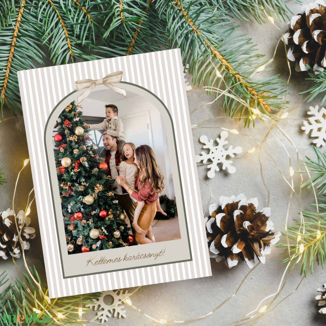 Nyomtatható fényképes karácsonyi képeslap csomag  5 db kétoldalas Canva sablon - egyedi, szerkeszthető üdvözlet poszter - művészet - grafika & illusztráció - digitális - Meska.hu