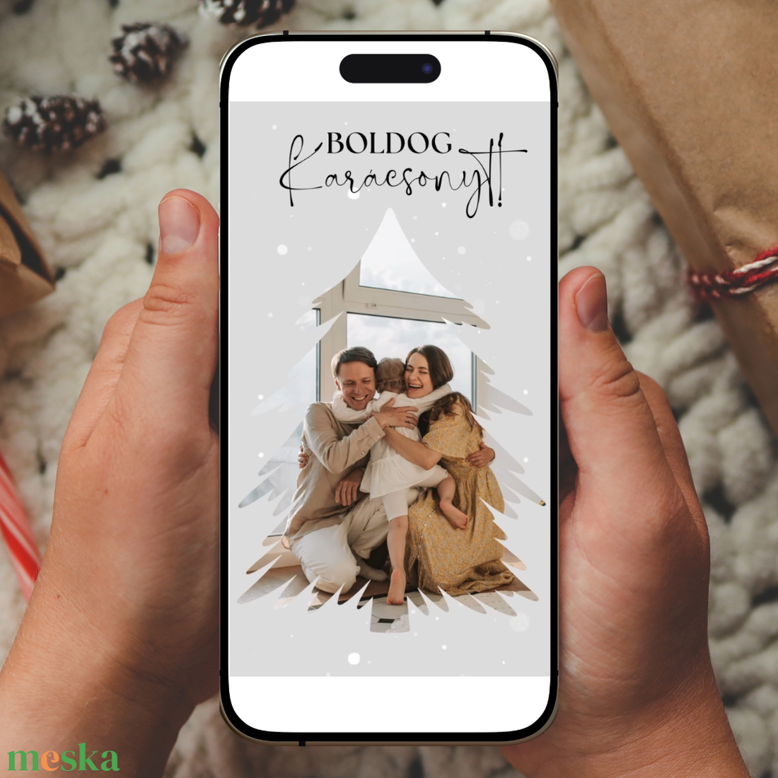 ANIMÁLT KARÁCSONYI KÉPESLAP � zenés, kétoldalas Canva videó sablon egyedi és szerkeszthető üdvözlőlap mobiltelefonra - művészet - grafika & illusztráció - digitális - Meska.hu