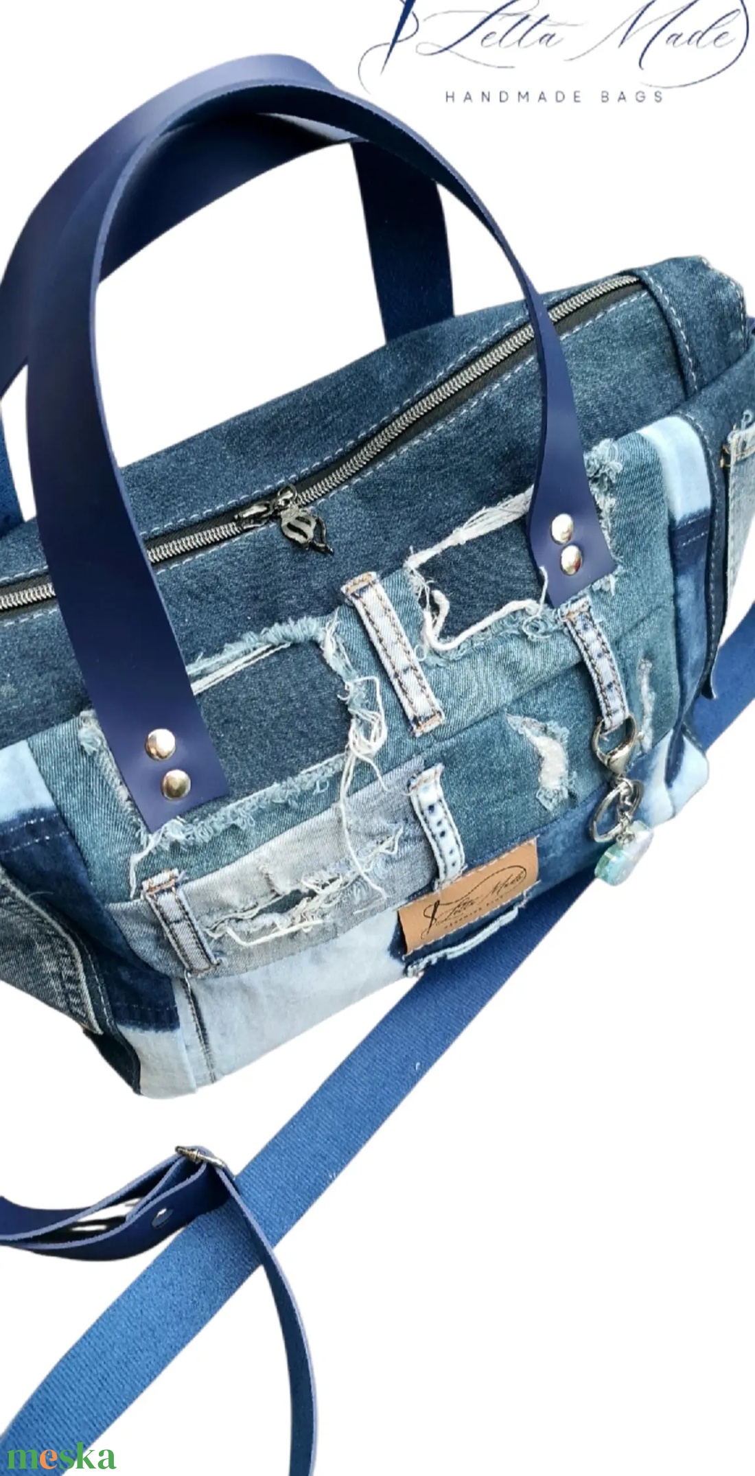 Csupa kék- farmer táska - táska & tok - kézitáska & válltáska - kézitáska - Meska.hu
