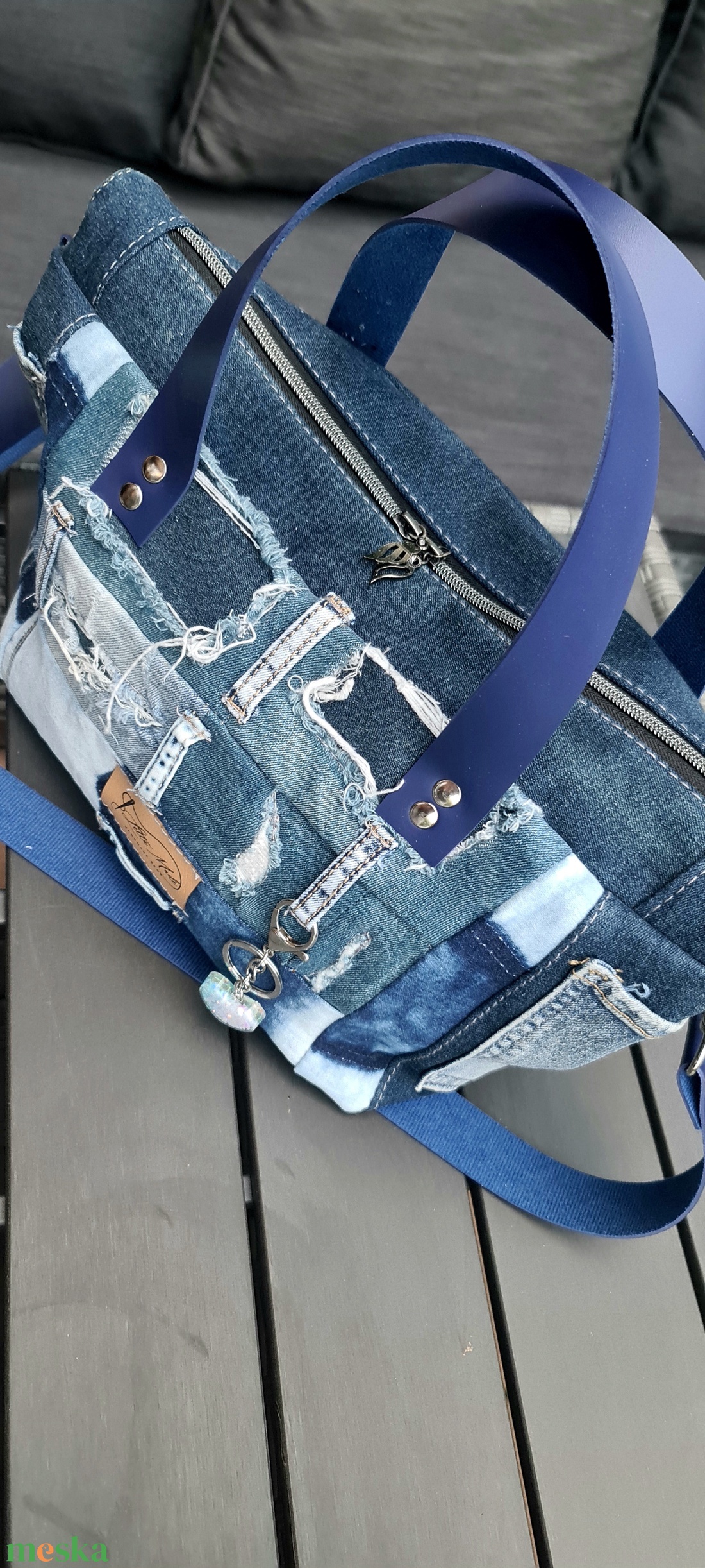 Csupa kék- farmer táska - táska & tok - kézitáska & válltáska - kézitáska - Meska.hu