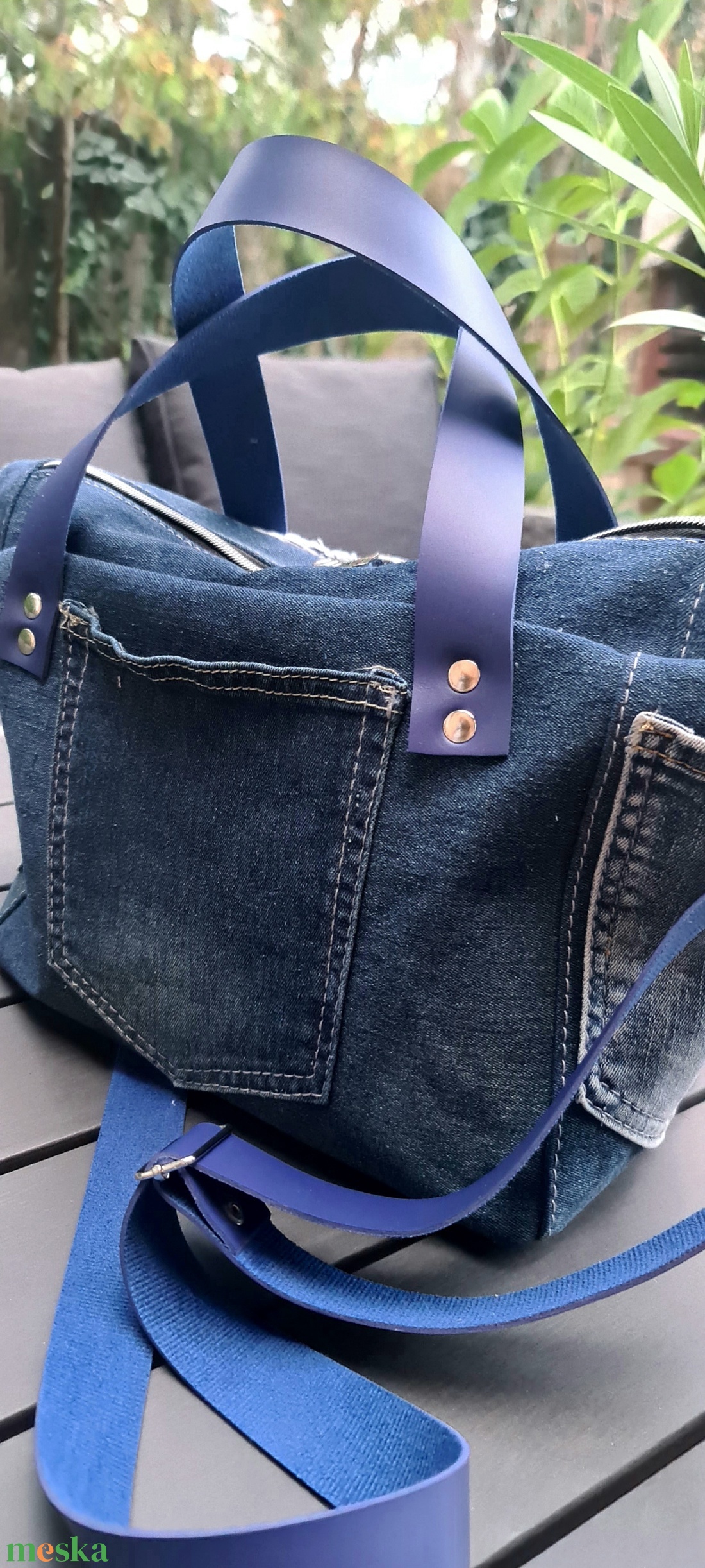 Csupa kék- farmer táska - táska & tok - kézitáska & válltáska - kézitáska - Meska.hu