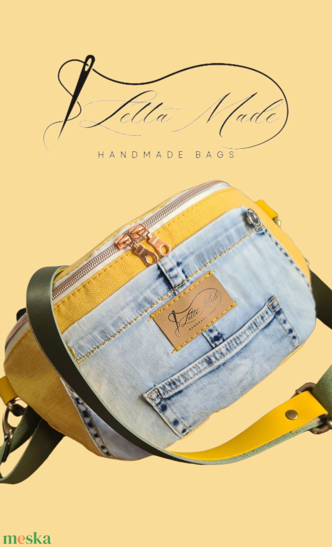 Sárga-kék övtáska - táska & tok - kézitáska & válltáska - kézitáska - Meska.hu
