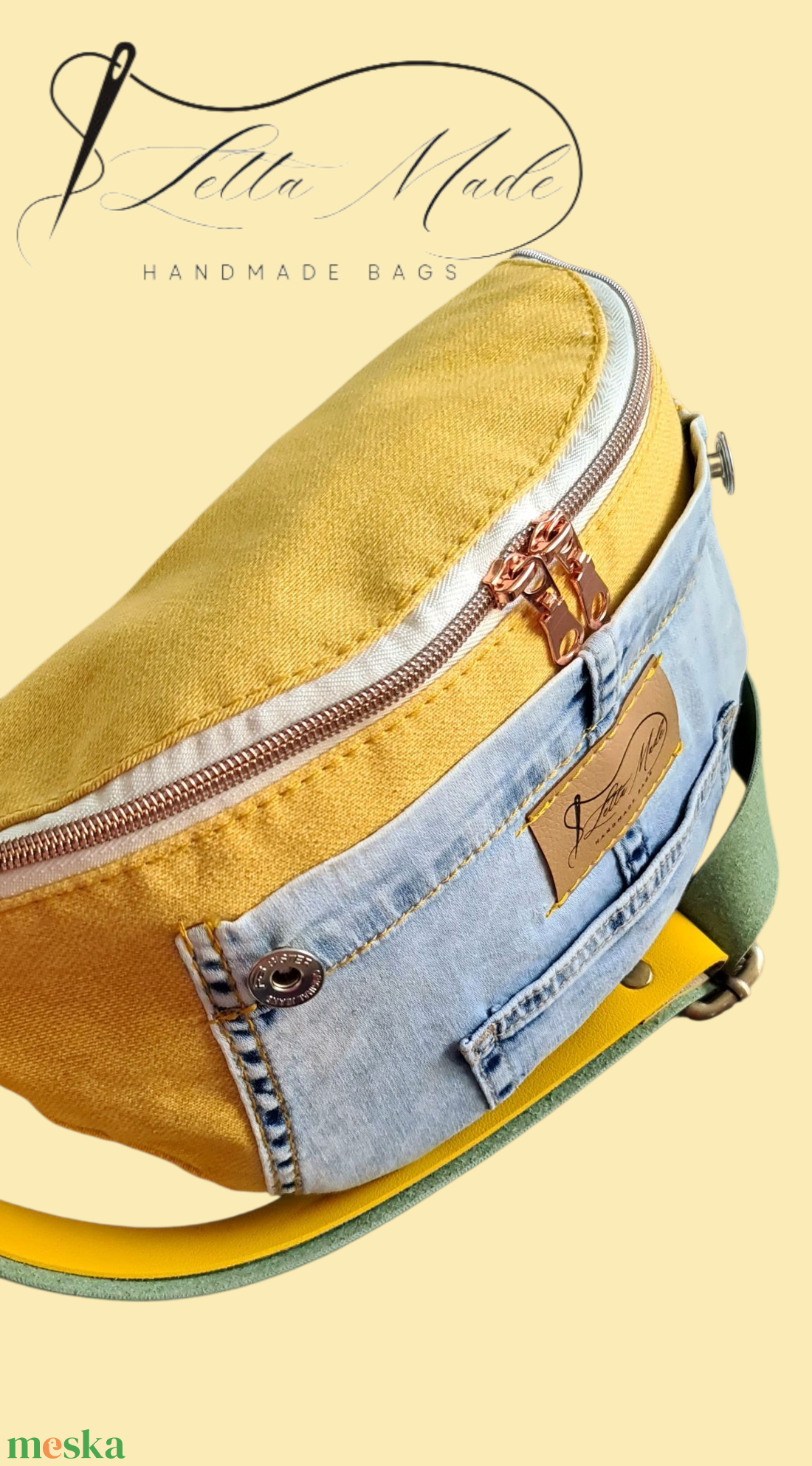 Sárga-kék övtáska - táska & tok - kézitáska & válltáska - kézitáska - Meska.hu