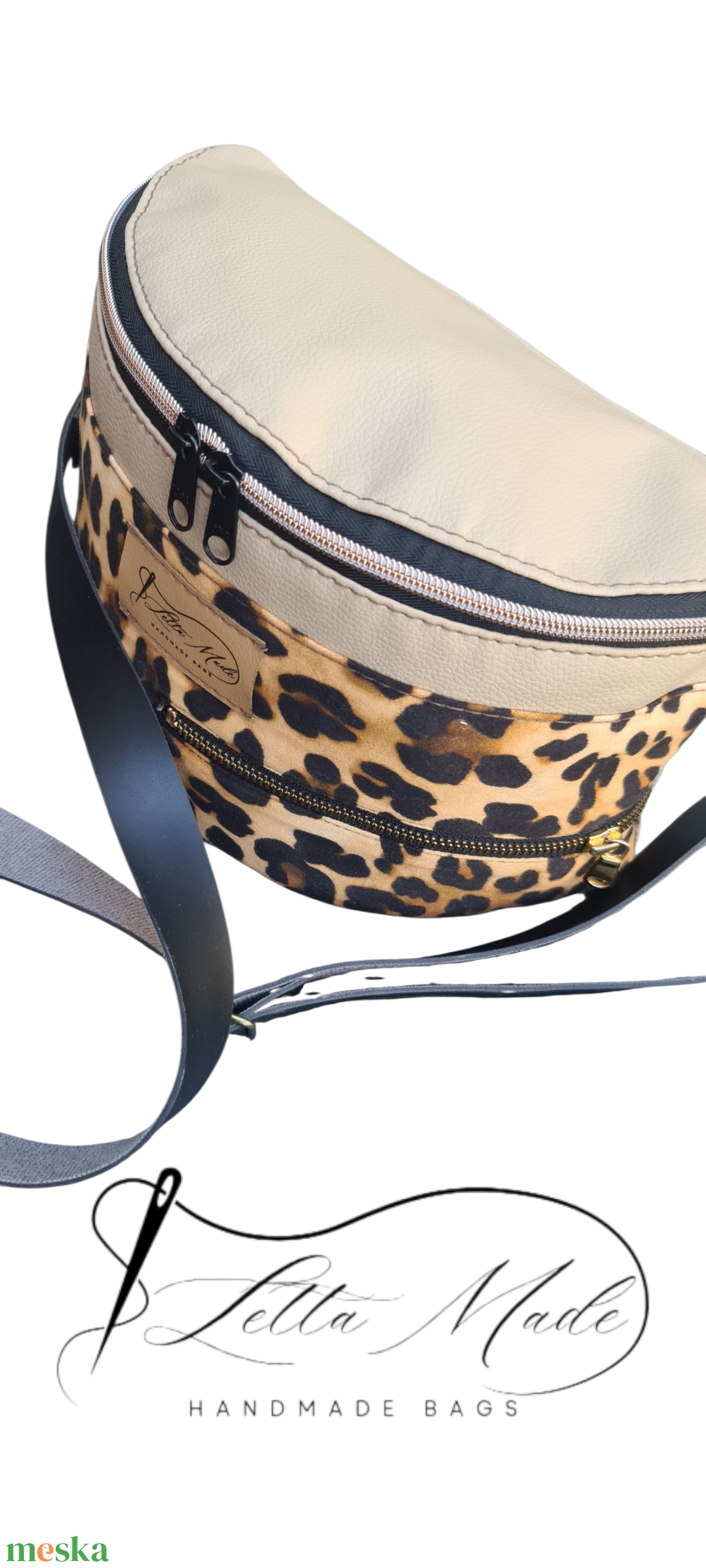 Műbőr és párduc mintás táska - táska & tok - kézitáska & válltáska - kézitáska - Meska.hu
