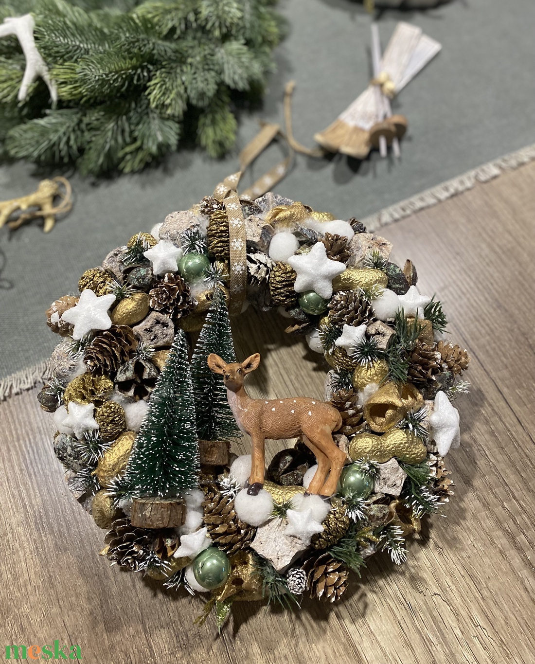 Téli ajtódísz, kopogtató - otthon & életmód - dekoráció - ajtó- és ablak dekoráció - ajtódísz & kopogtató - Meska.hu