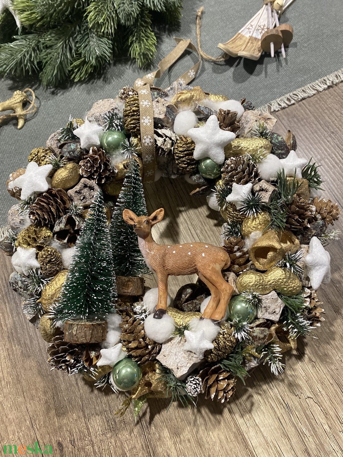 Téli ajtódísz, kopogtató - otthon & életmód - dekoráció - ajtó- és ablak dekoráció - ajtódísz & kopogtató - Meska.hu