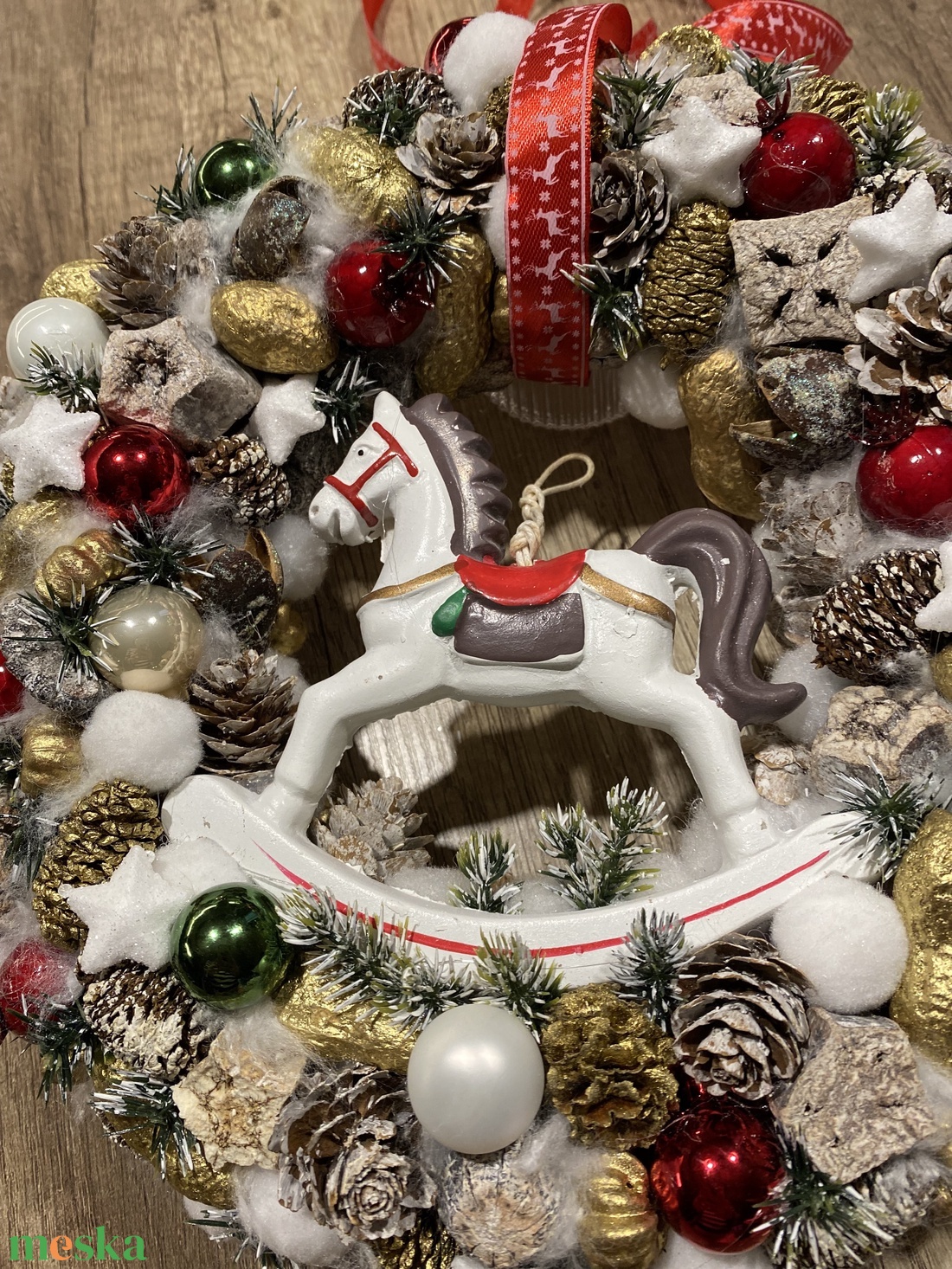 Téli ajtódísz, kopogtató - otthon & életmód - dekoráció - ajtó- és ablak dekoráció - ajtódísz & kopogtató - Meska.hu