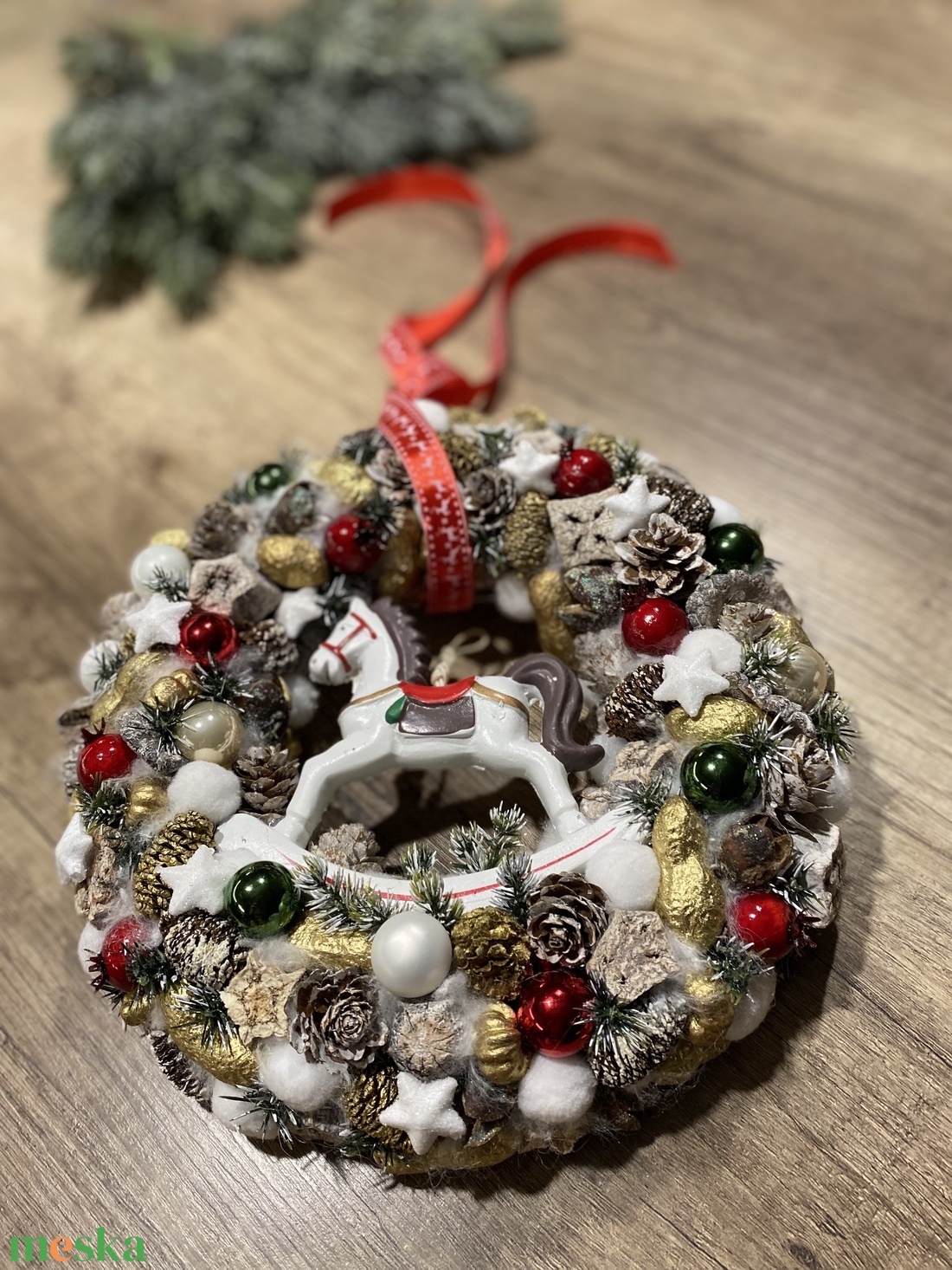 Téli ajtódísz, kopogtató - otthon & életmód - dekoráció - ajtó- és ablak dekoráció - ajtódísz & kopogtató - Meska.hu