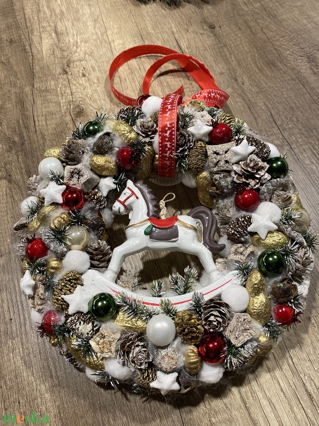 Téli ajtódísz, kopogtató - otthon & életmód - dekoráció - ajtó- és ablak dekoráció - ajtódísz & kopogtató - Meska.hu