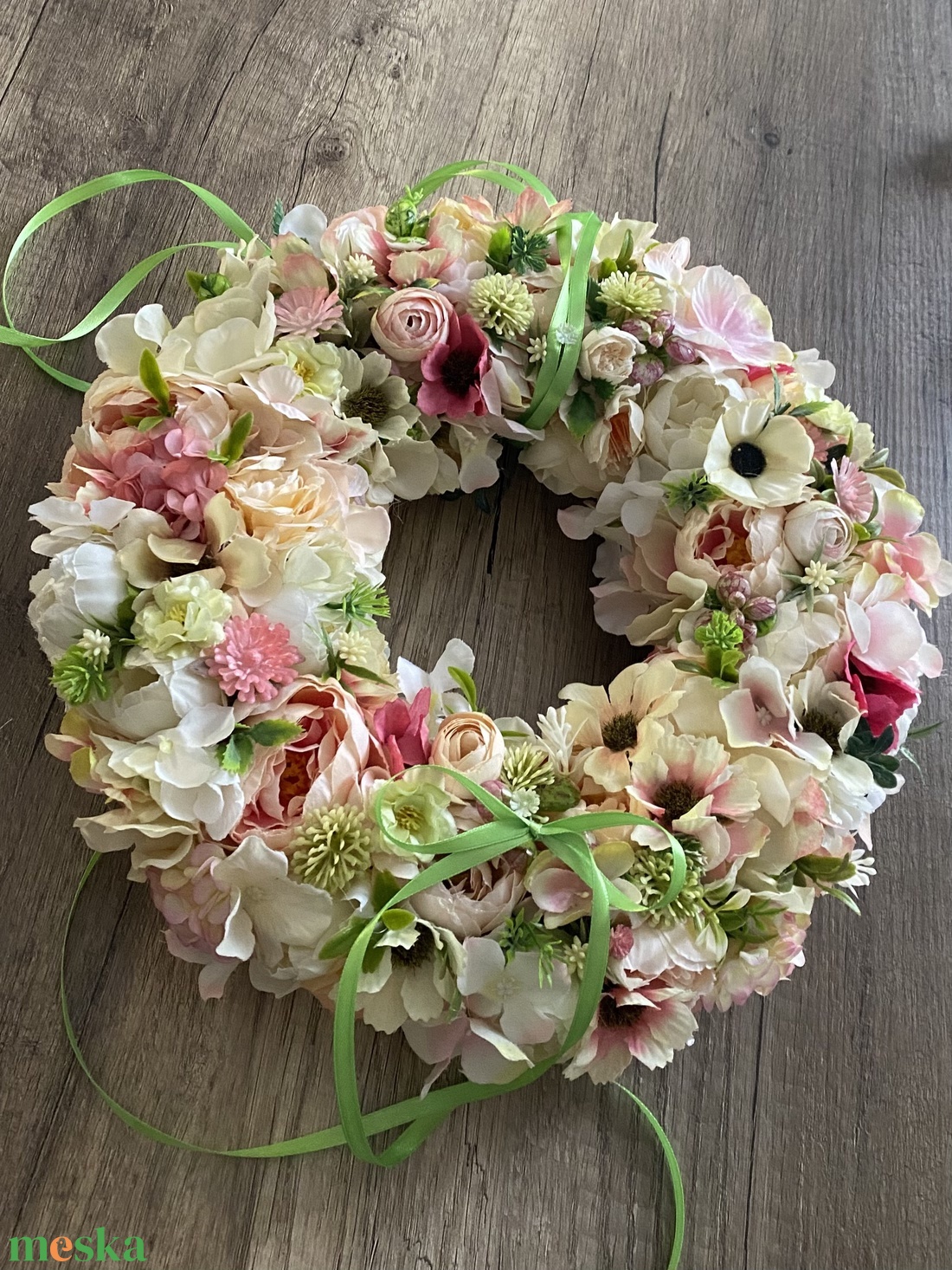 Tavaszi pasztell színvilágú ajtódísz - otthon & életmód - dekoráció - ajtó- és ablak dekoráció - ajtódísz & kopogtató - Meska.hu