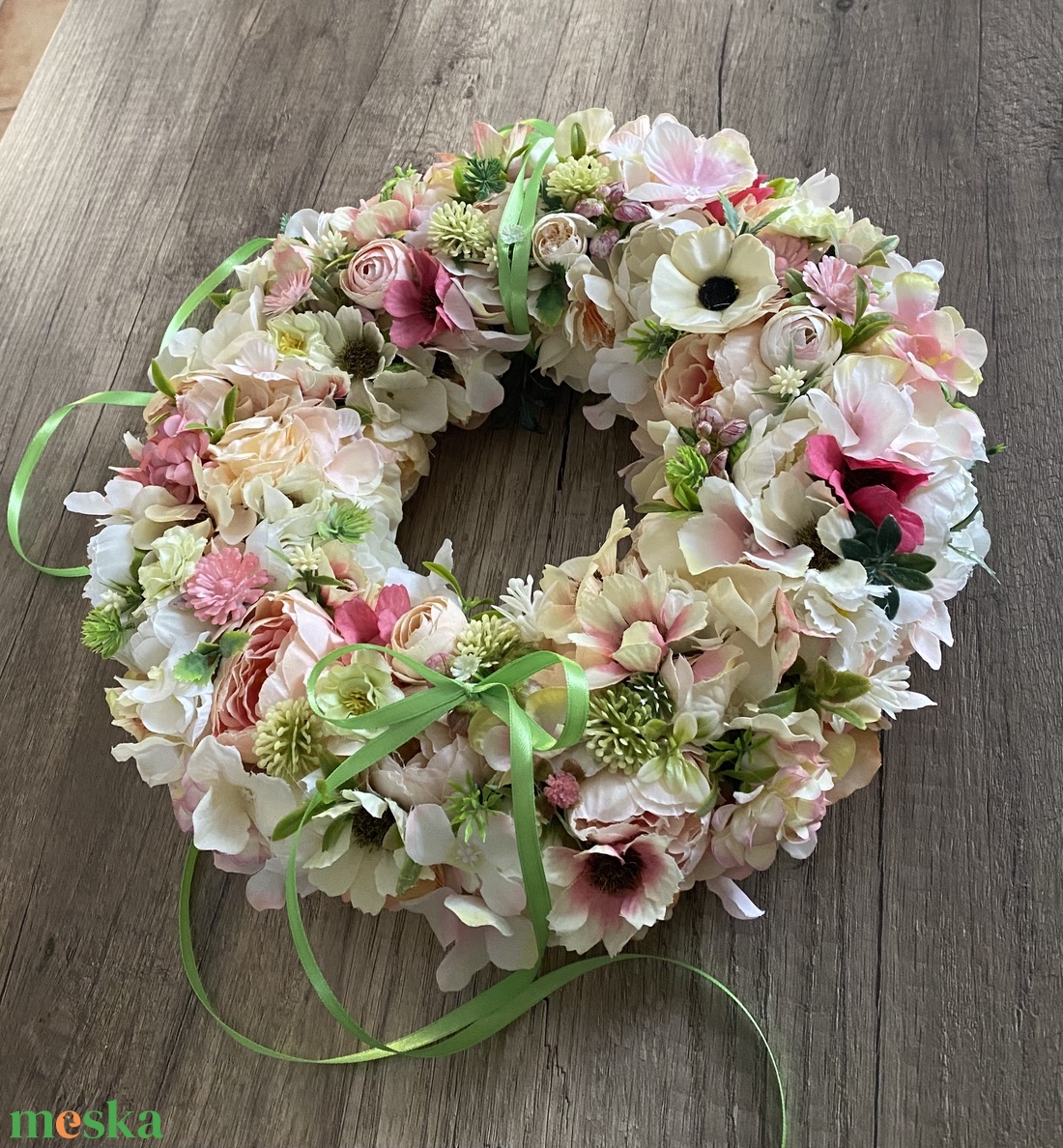 Tavaszi pasztell színvilágú ajtódísz - otthon & életmód - dekoráció - ajtó- és ablak dekoráció - ajtódísz & kopogtató - Meska.hu