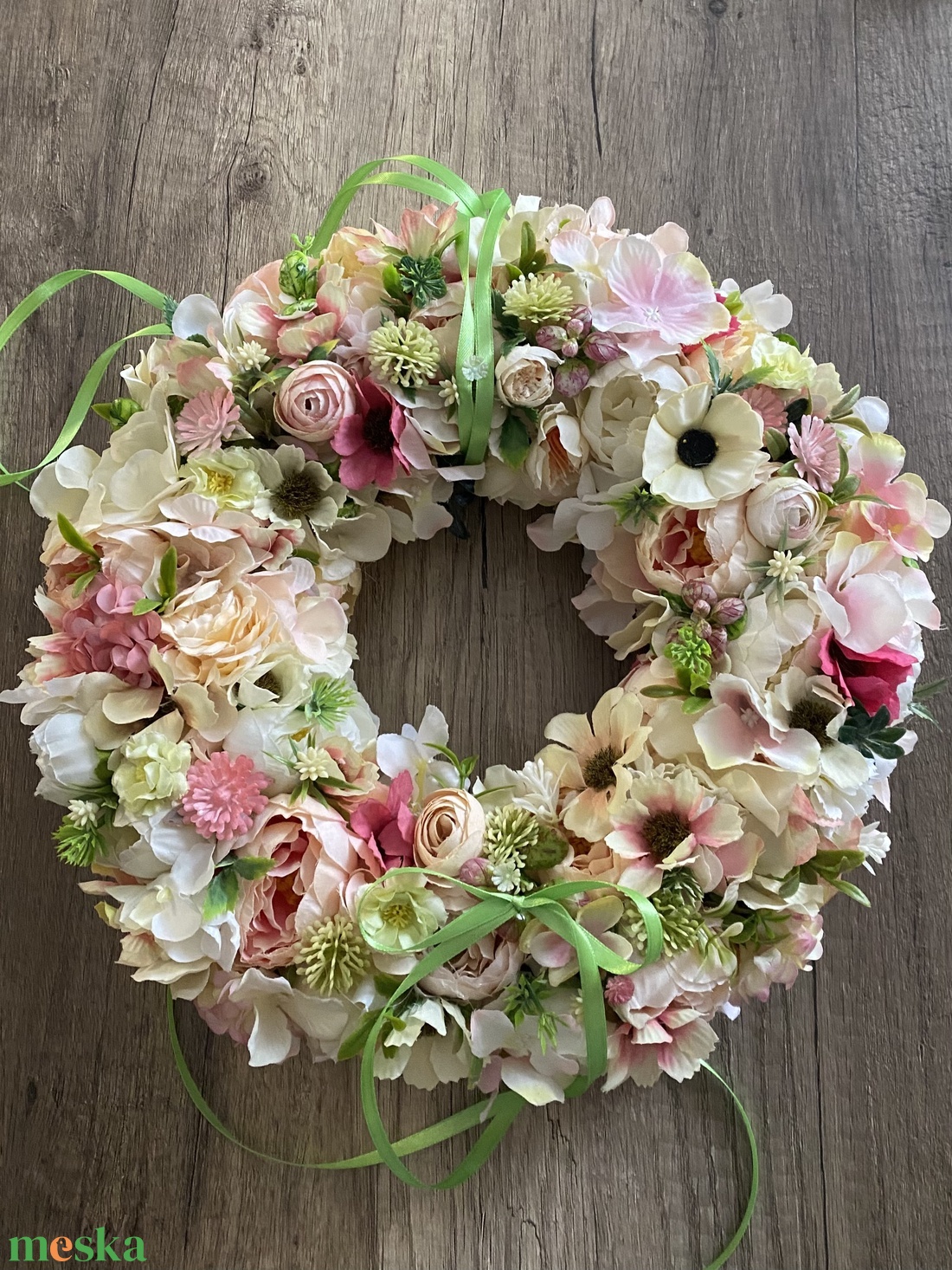 Tavaszi pasztell színvilágú ajtódísz - otthon & életmód - dekoráció - ajtó- és ablak dekoráció - ajtódísz & kopogtató - Meska.hu