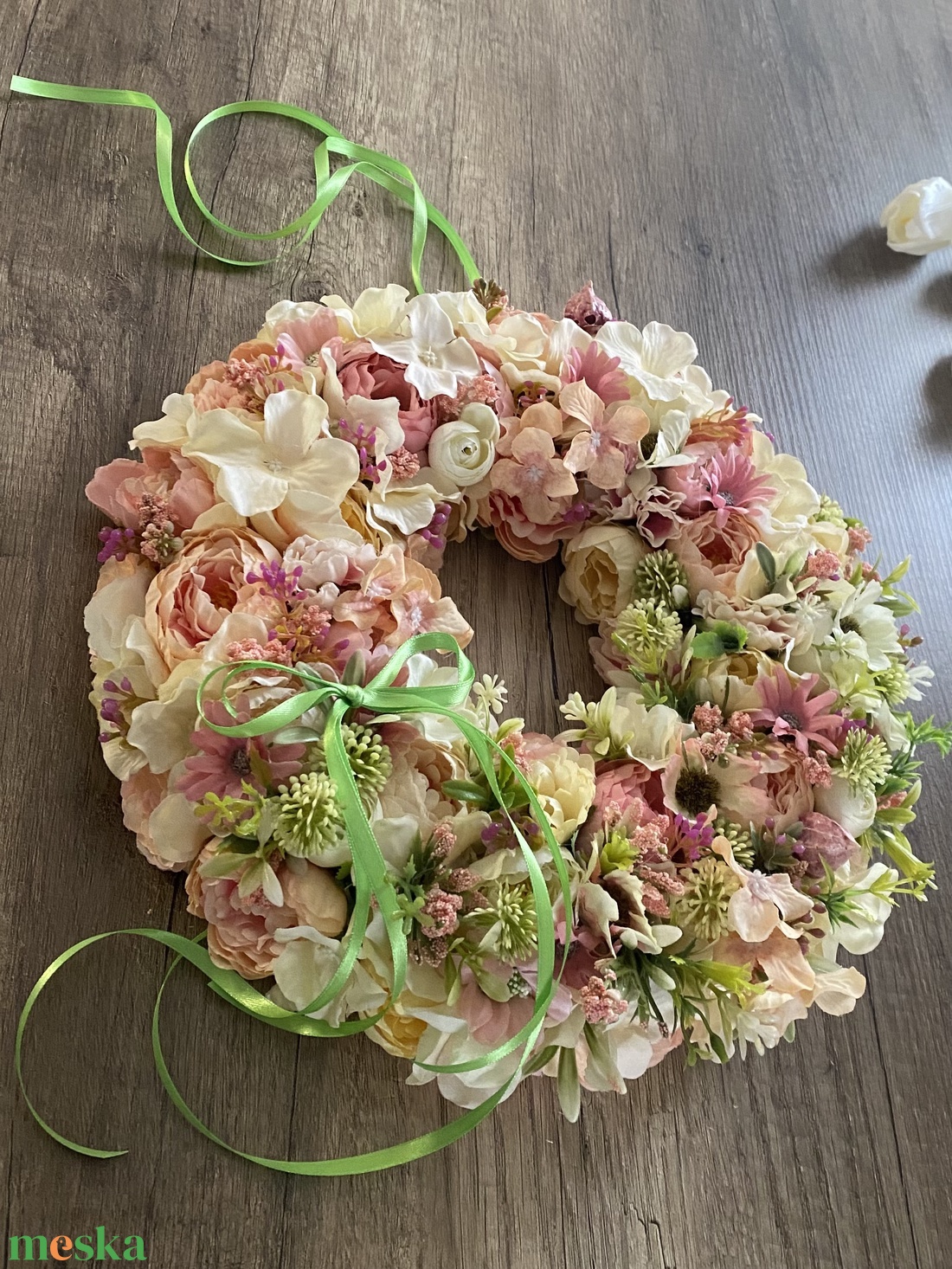 Tavaszi, romantikus hangulatú ajtódísz - otthon & életmód - dekoráció - ajtó- és ablak dekoráció - ajtódísz & kopogtató - Meska.hu